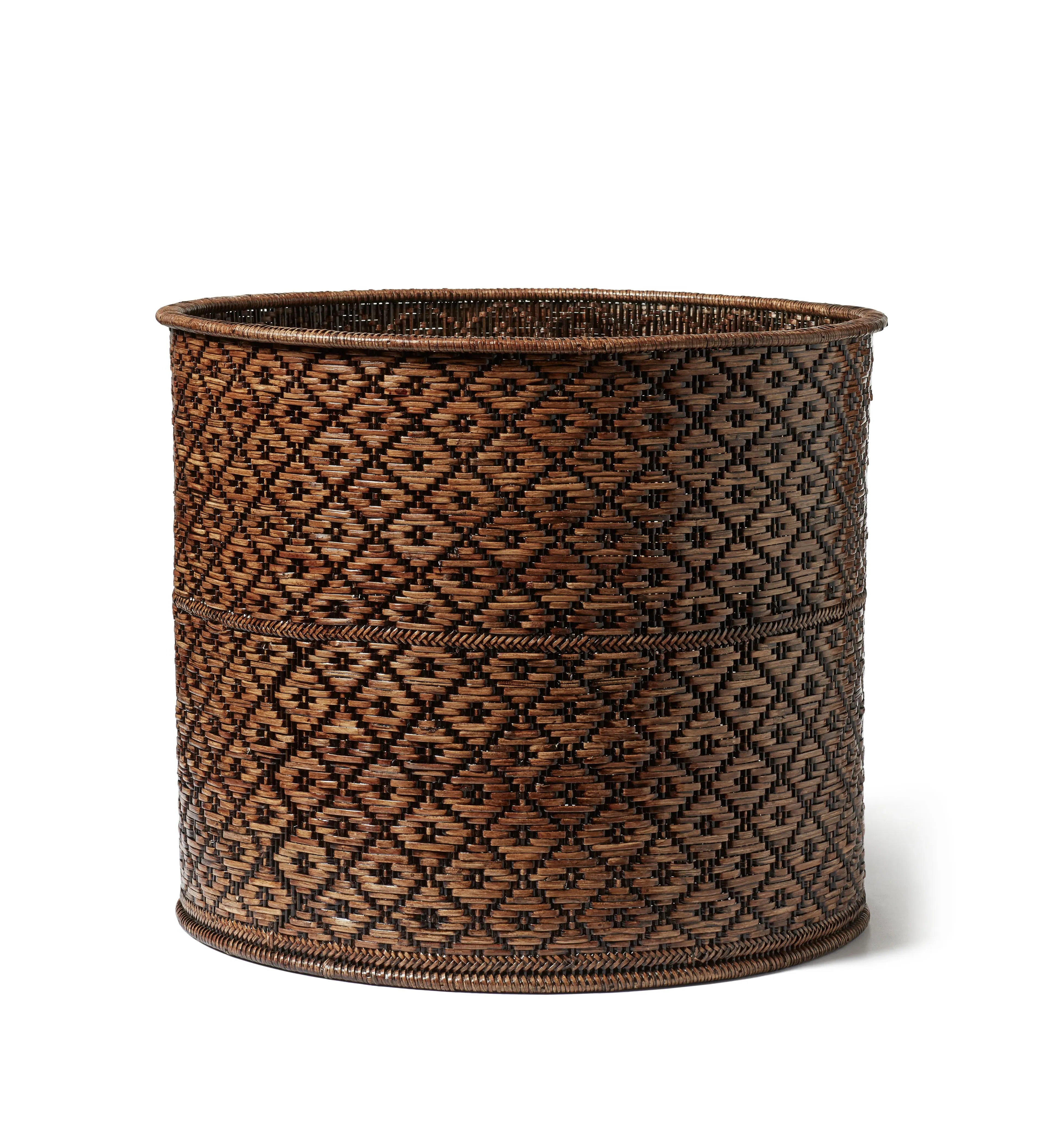 Giant Planter with Diamond Pattern - Brown, Rattan