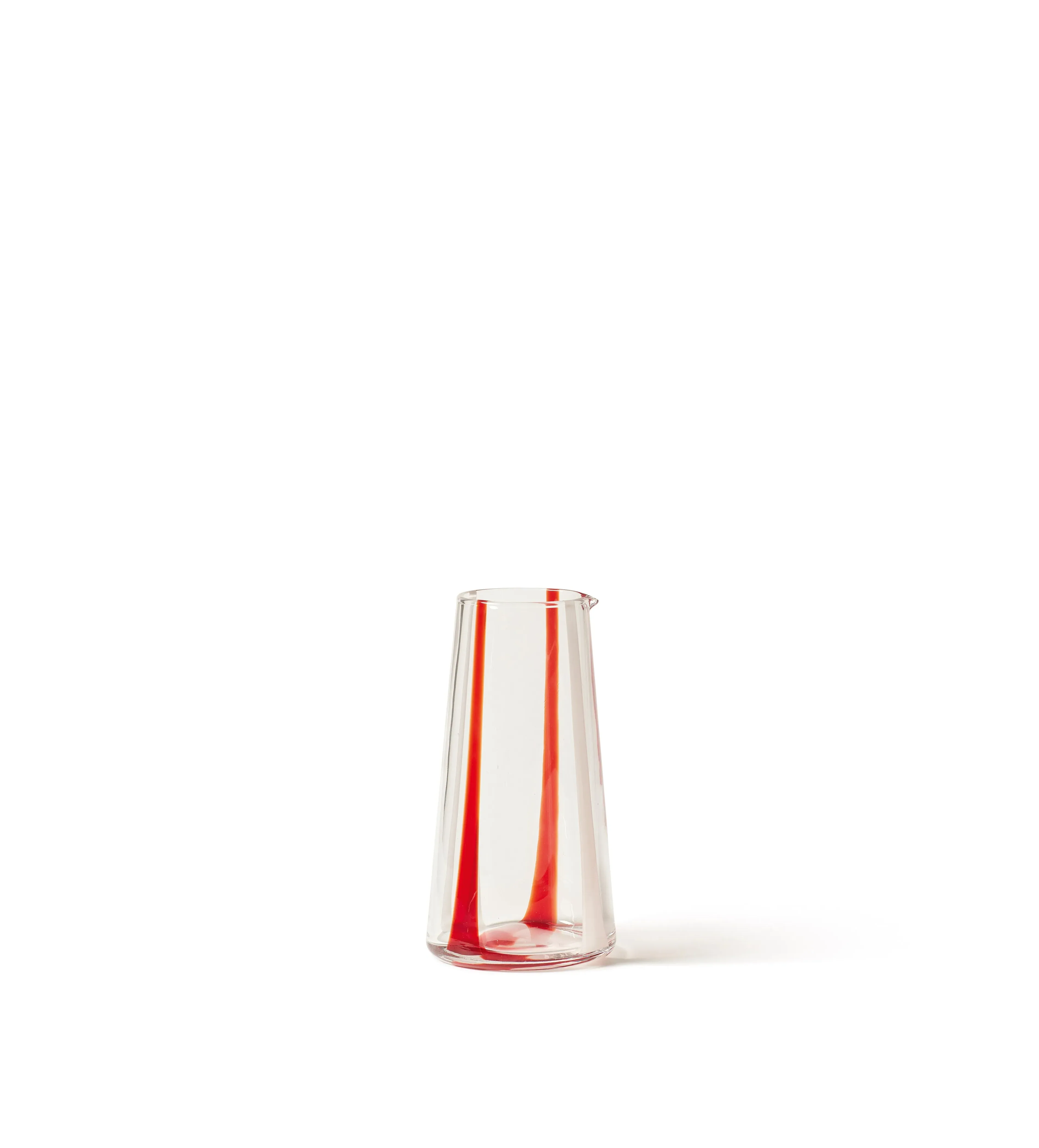 Glass Jug with Striped Pattern - Red/White image