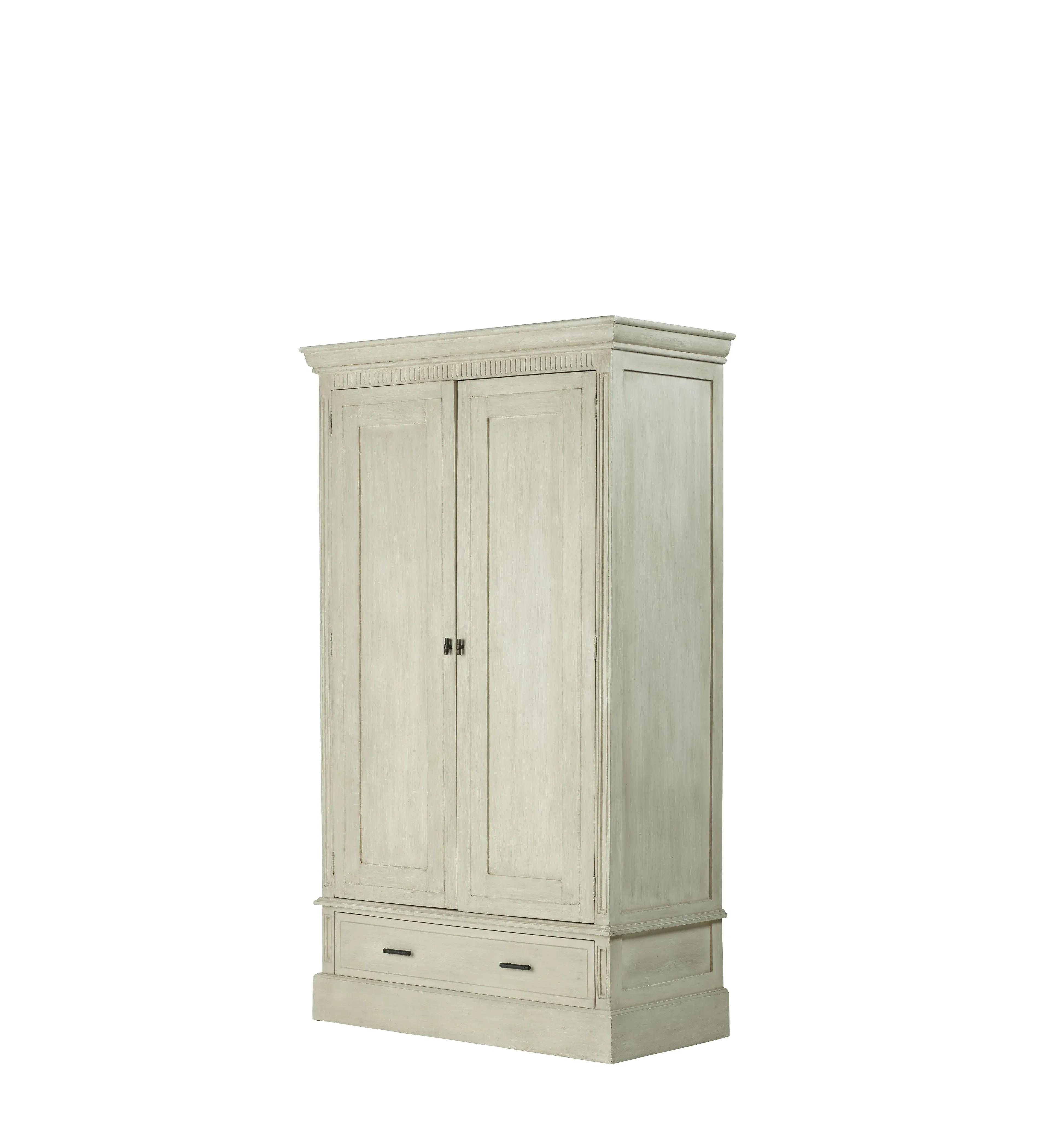 Grista Wardrobe with Carved Details - Nordic Grey