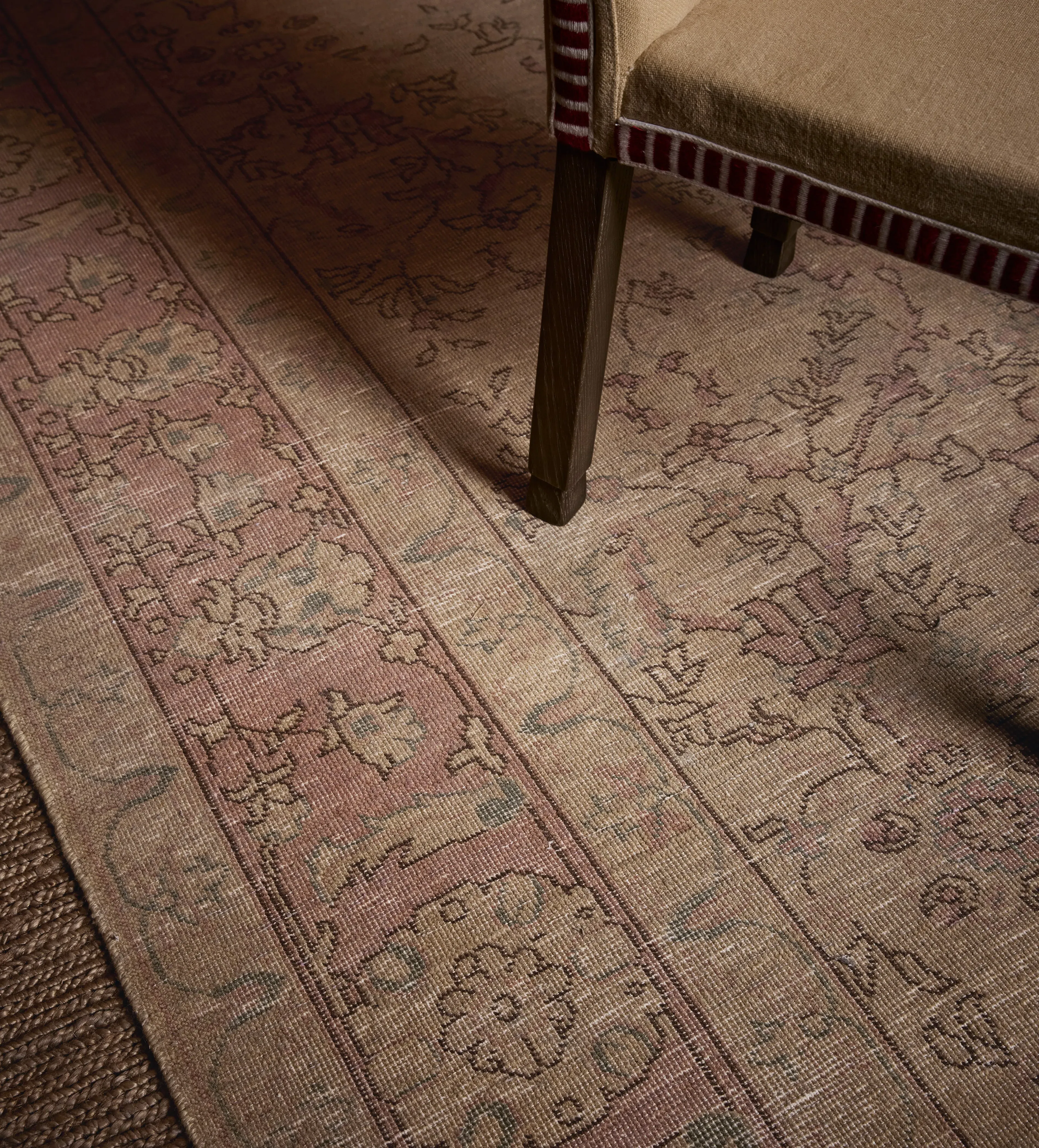 Hand-Knotted Rug Persian Style - Rose, Natural
