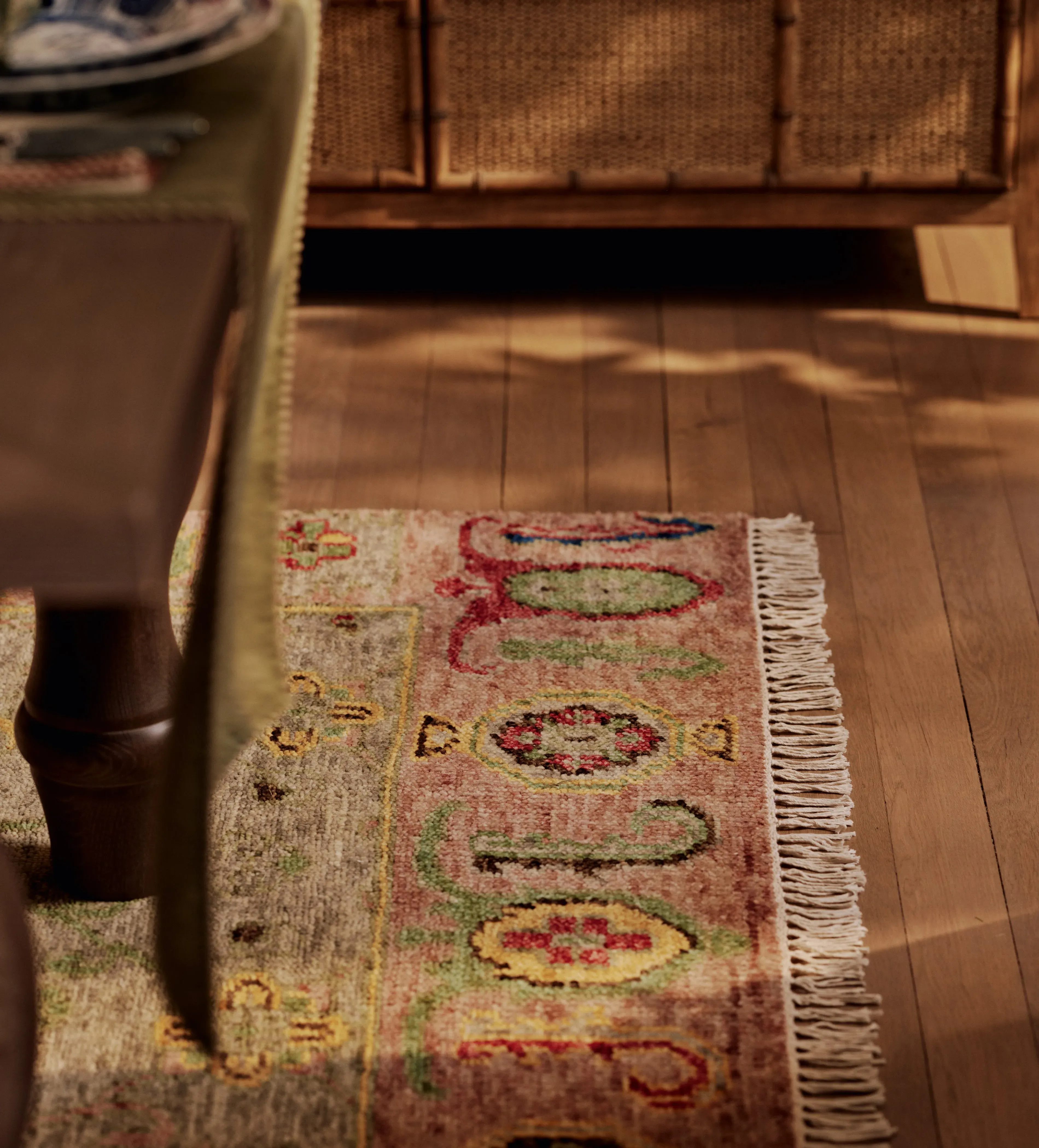Hand-Knotted Rug with Oriental Design - Multi, Wool