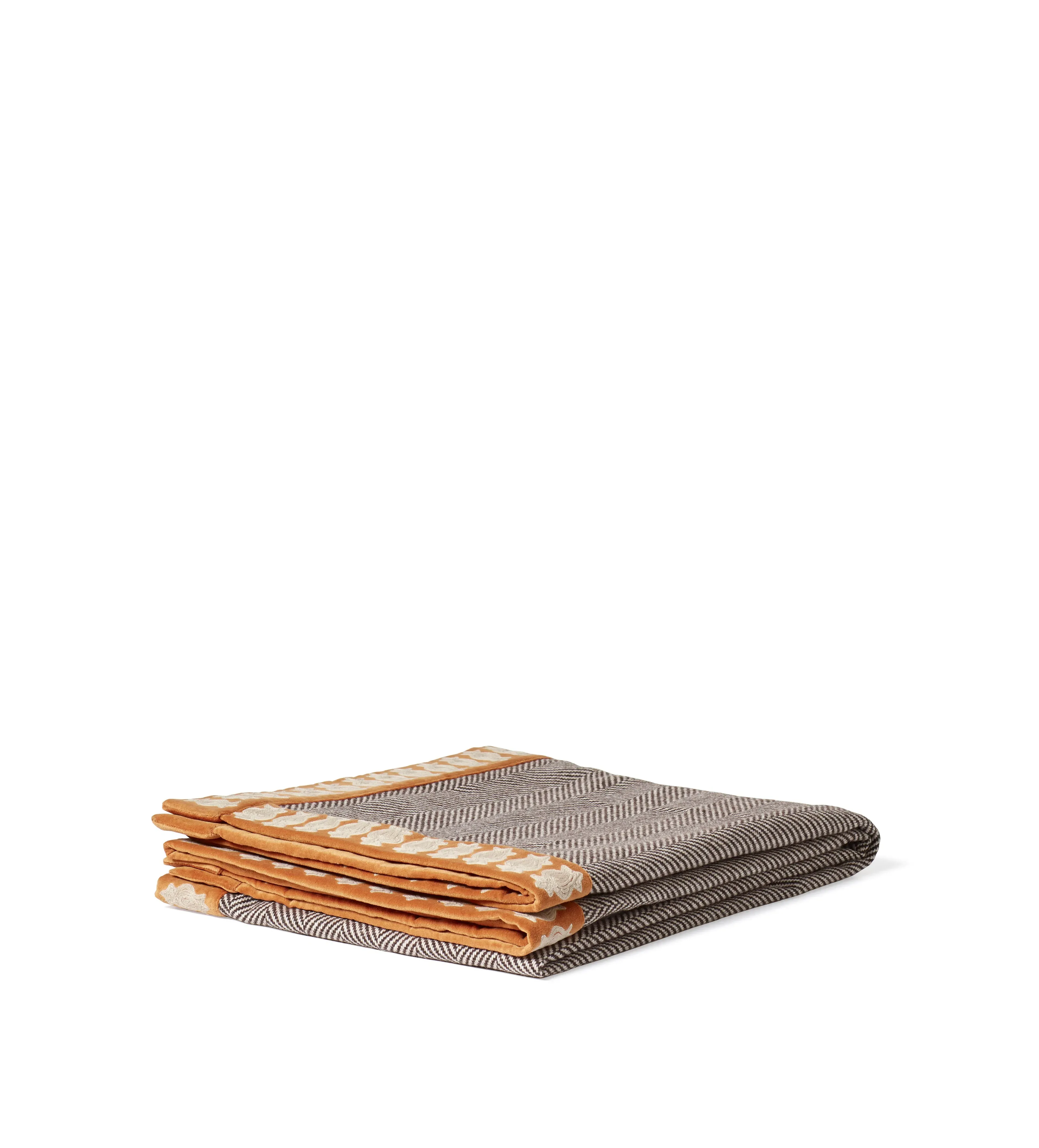 Herringbone Throw with Trim - Multi, Wool