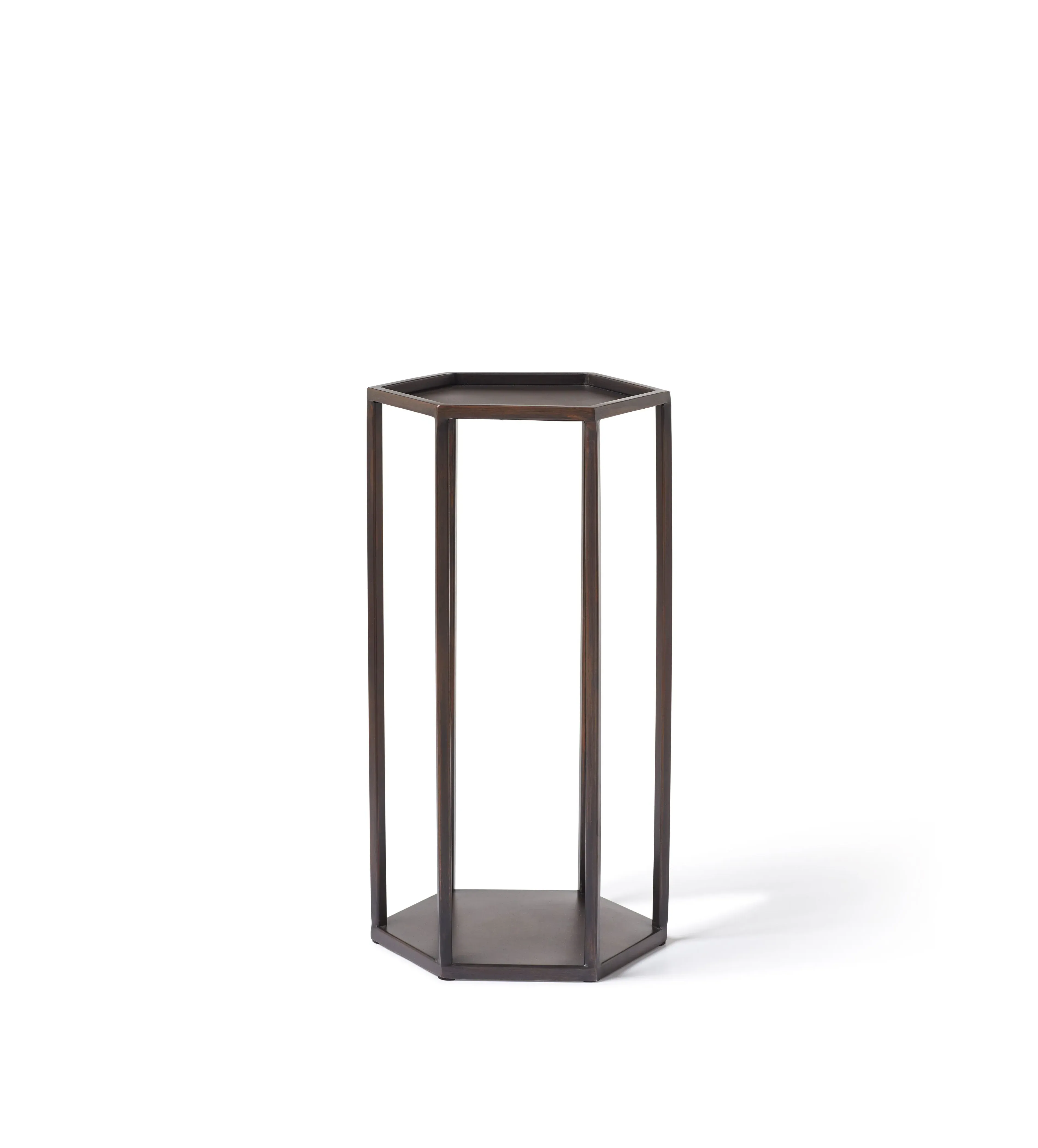 Hexagonal Side Table - Blackened Bronze, Steel image