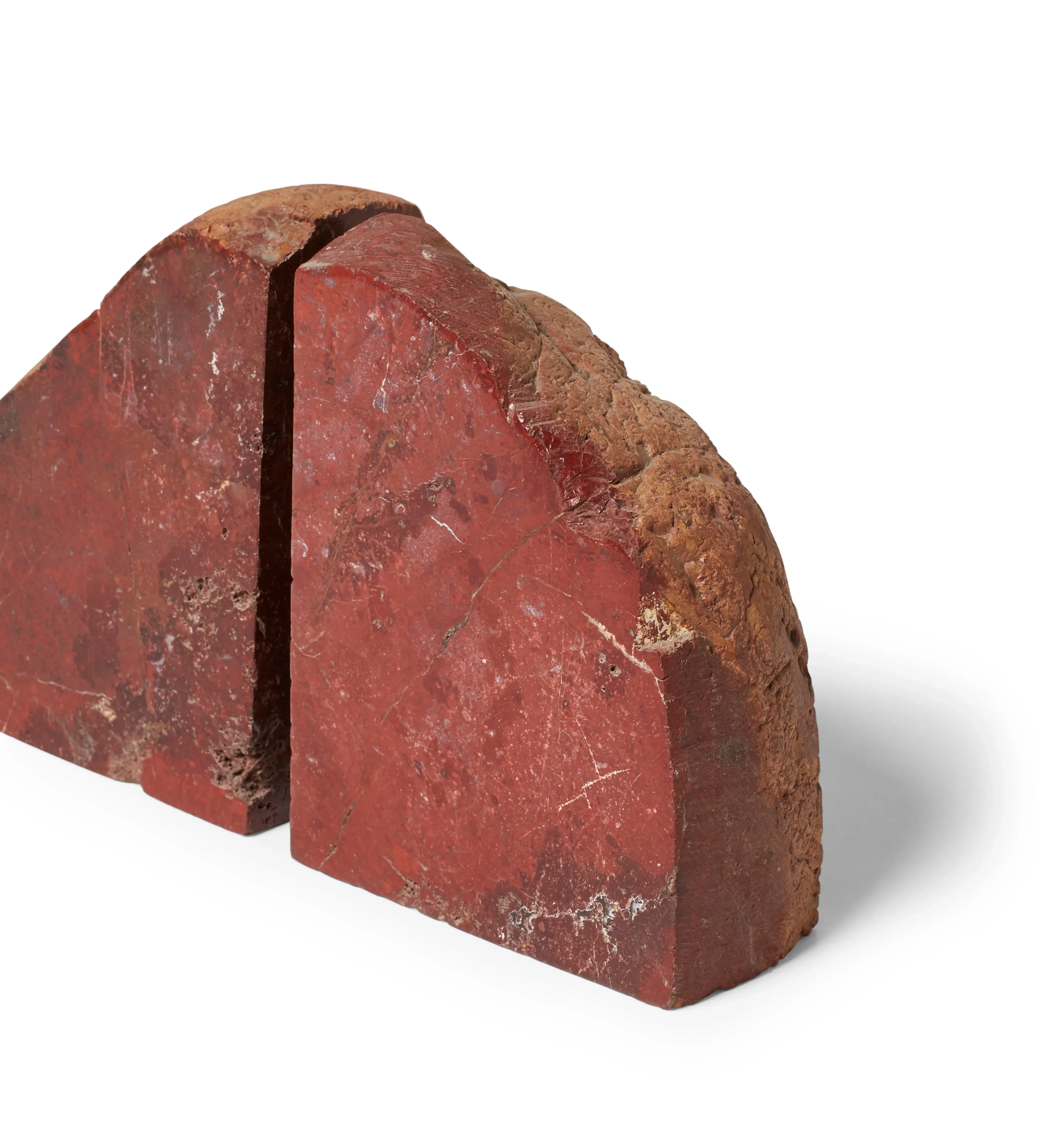 Jasper Bookends Hand-Cut - Red, Natural Stone