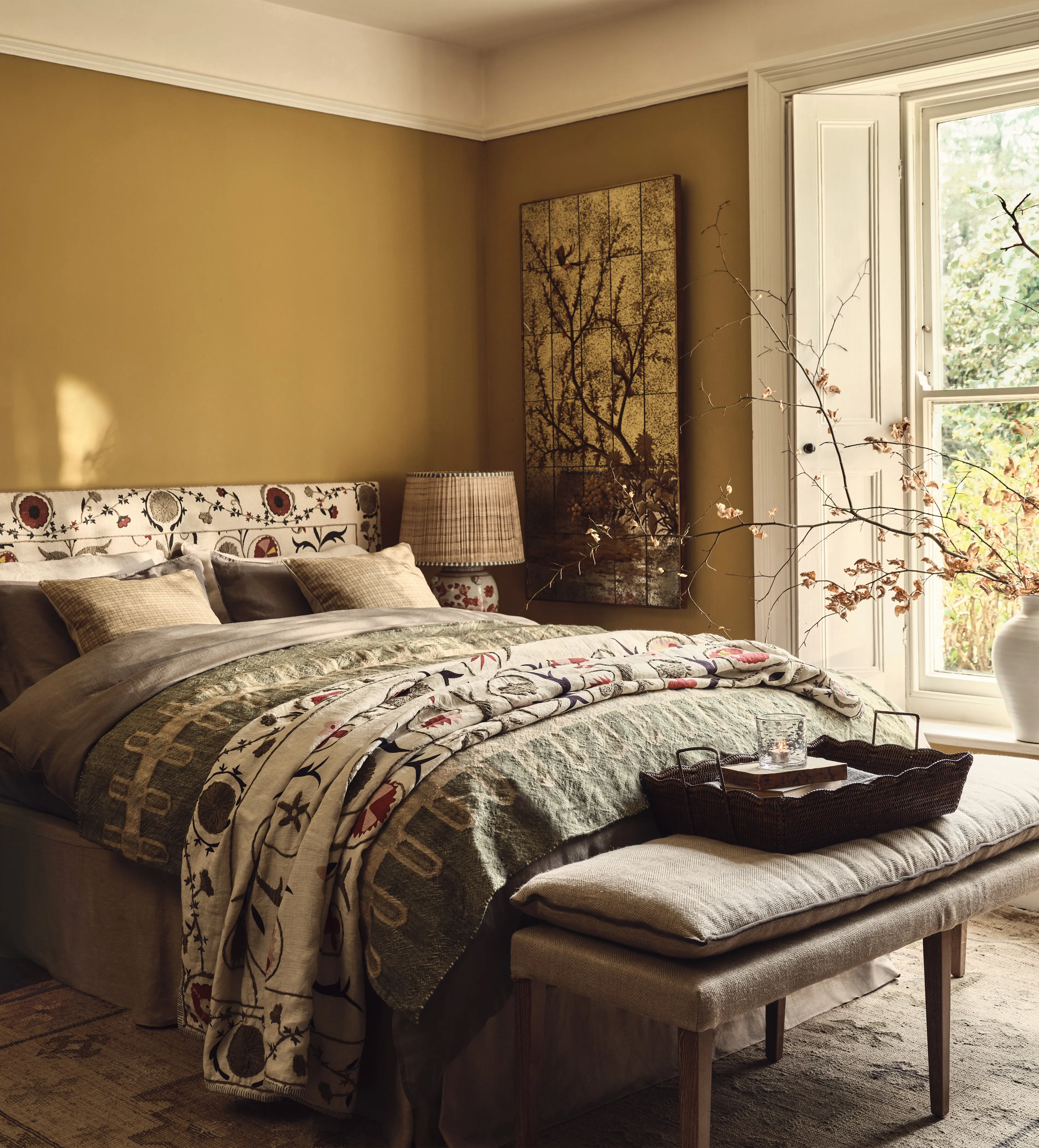 King Size Headboard - Olive, Dhurrie