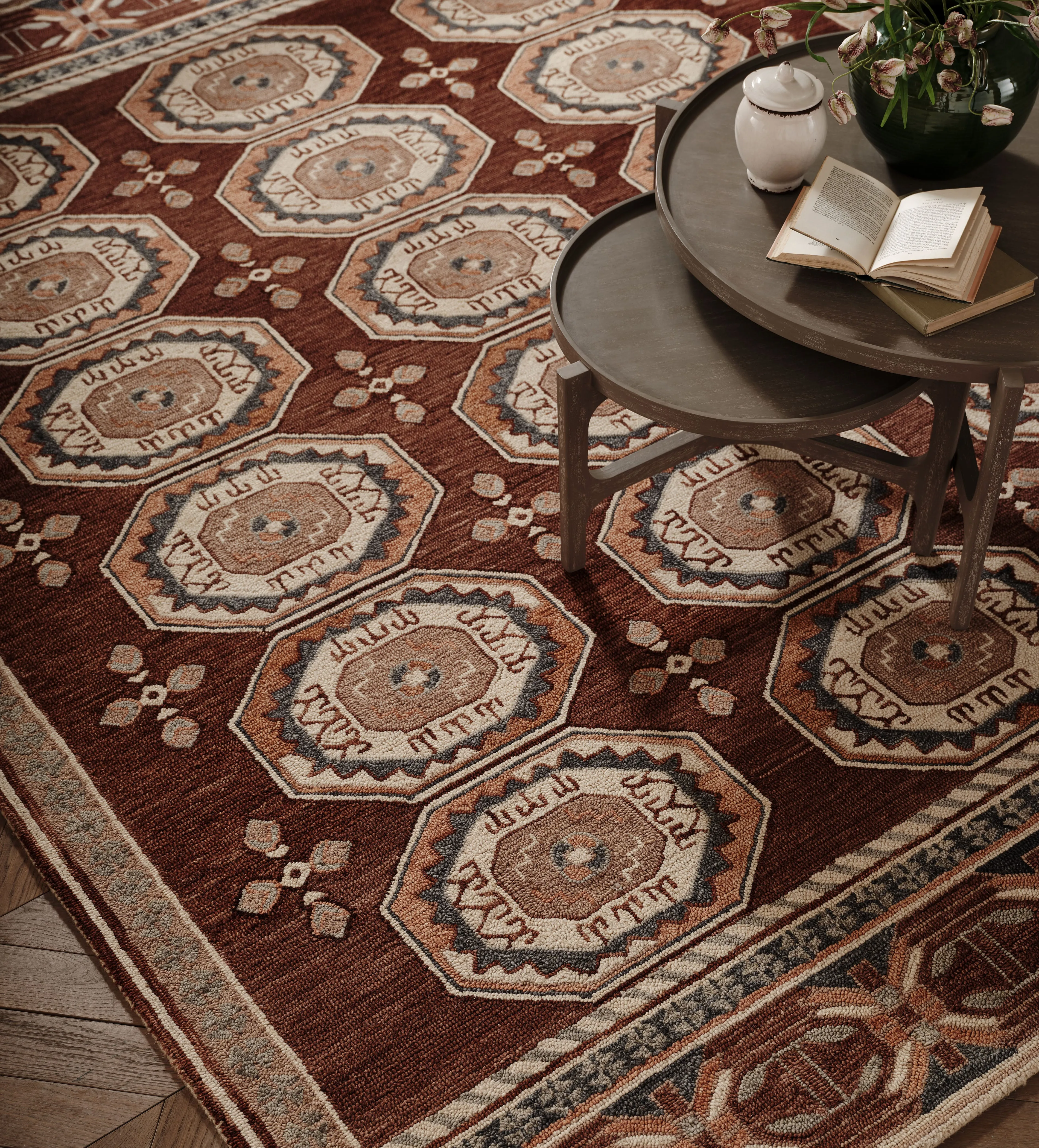 Large Area Rug - Earthy Red, Wool