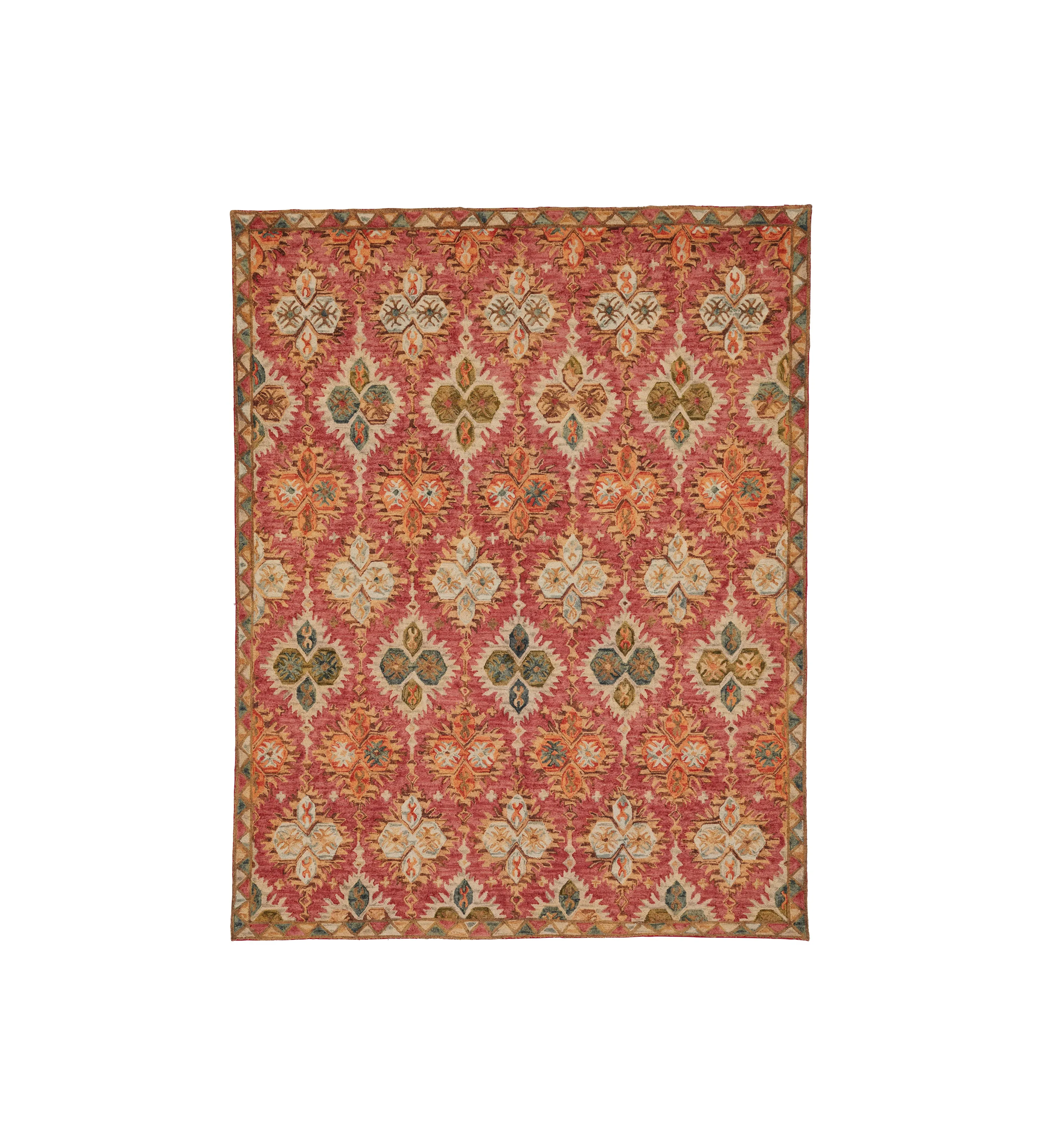 Large Area Rug Geometric Floral - Multi, Wool image