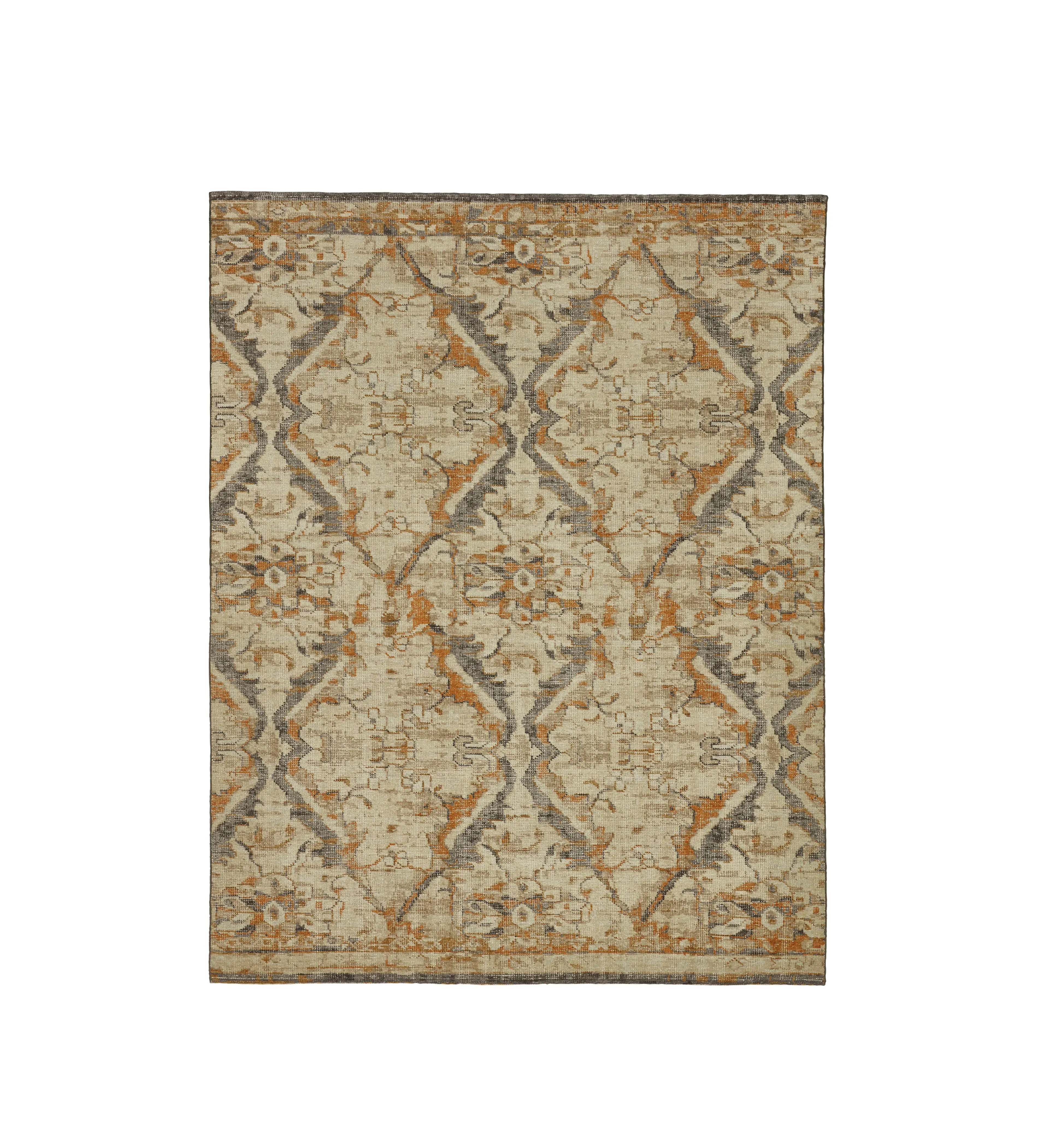 Large Area Rug Hand Knotted - Orange, Wool image