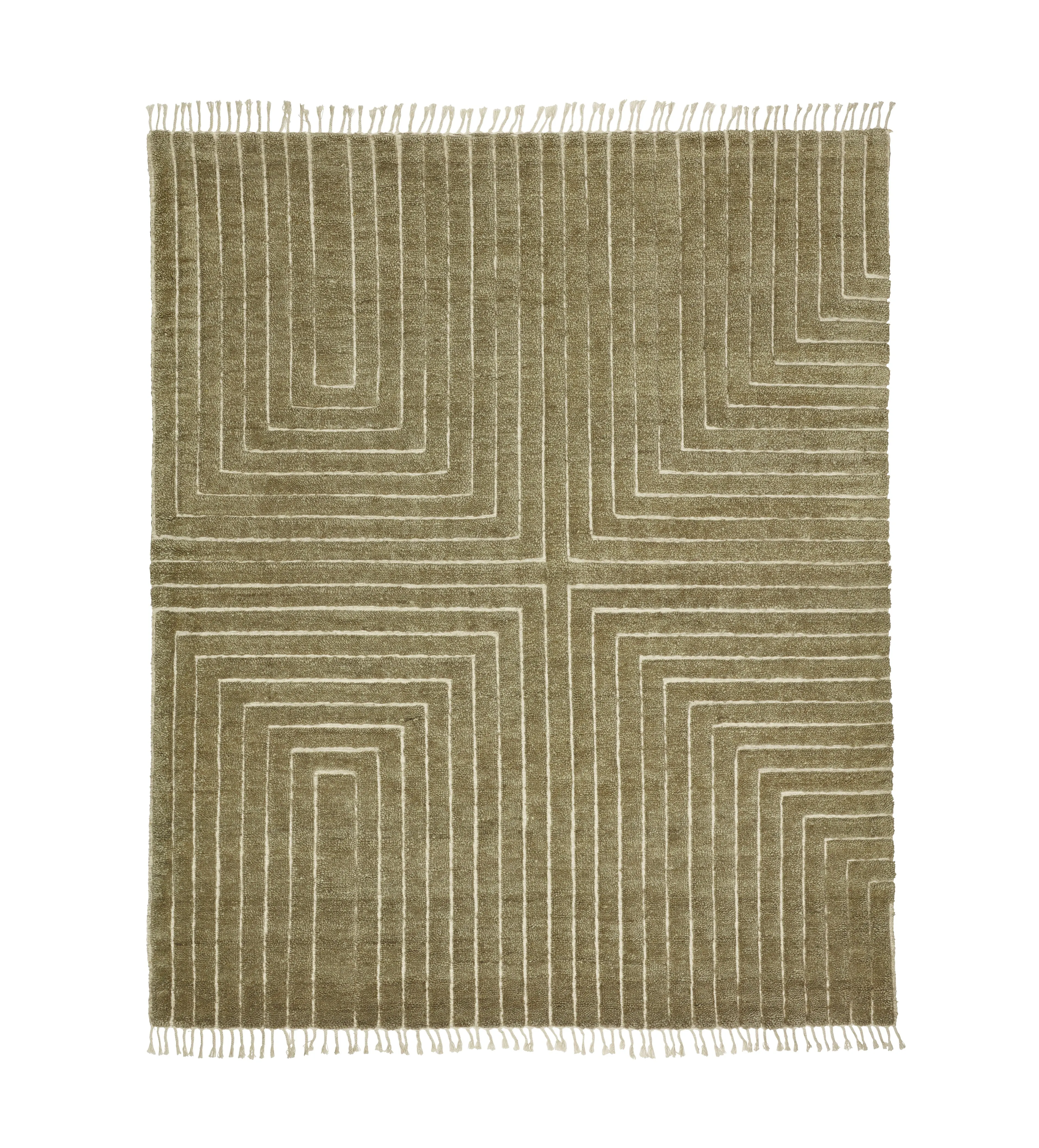 Large Area Rug with Fringe - Sage, Hand-Knotted image