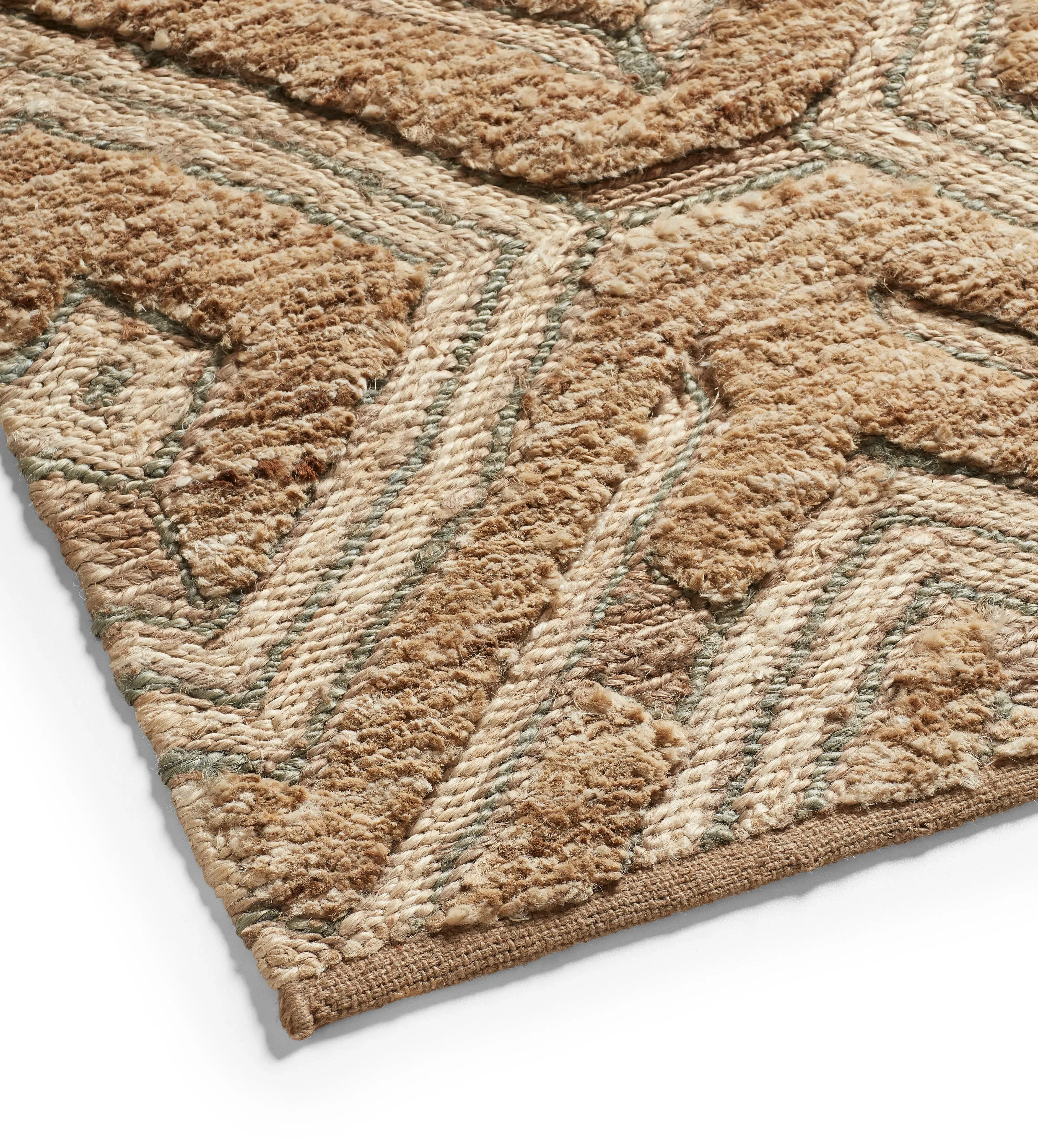 Large Area Rug with Geometric Pattern - Natural