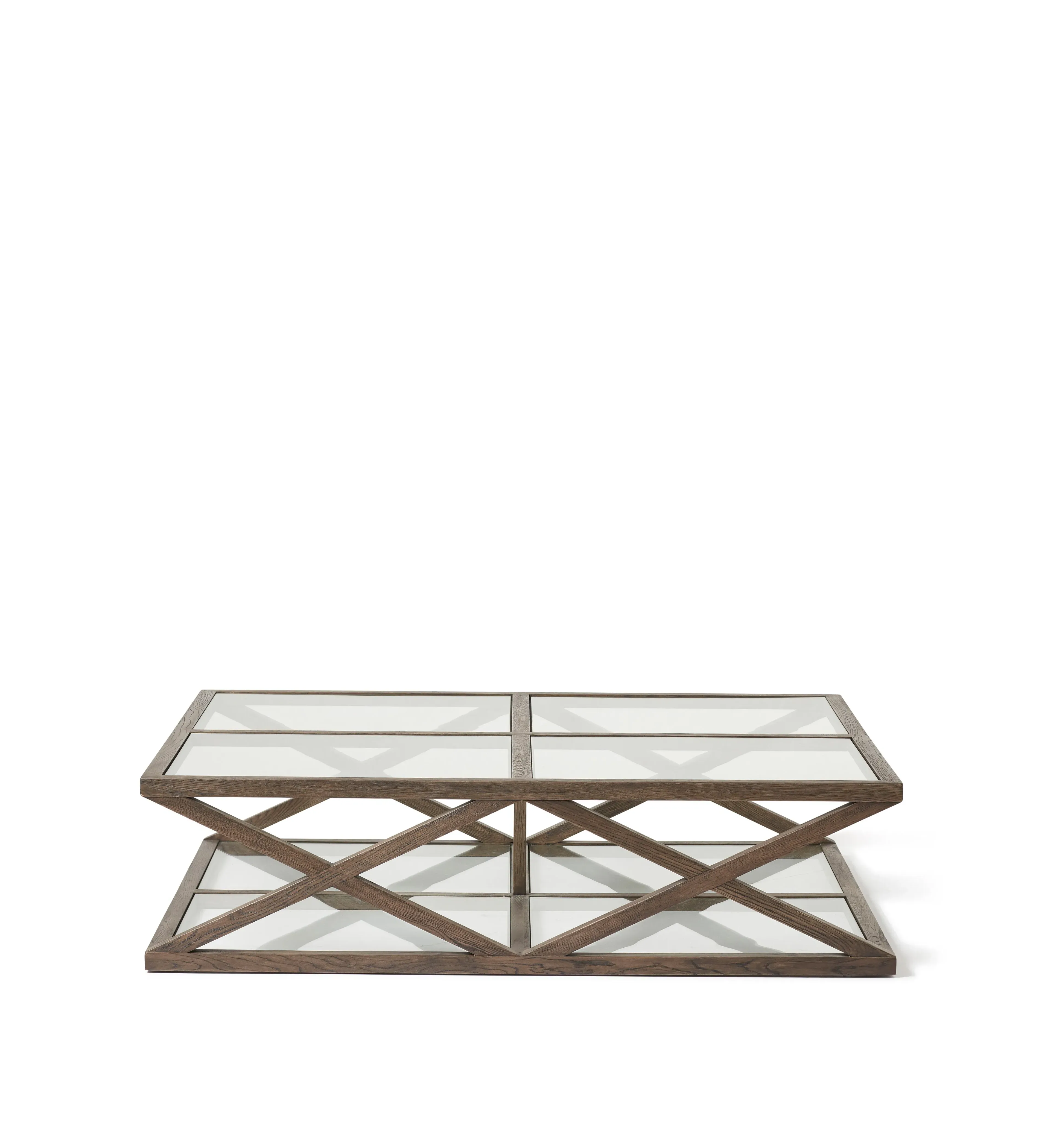 Large Coffee Table with Glass Top - Espresso, Oak