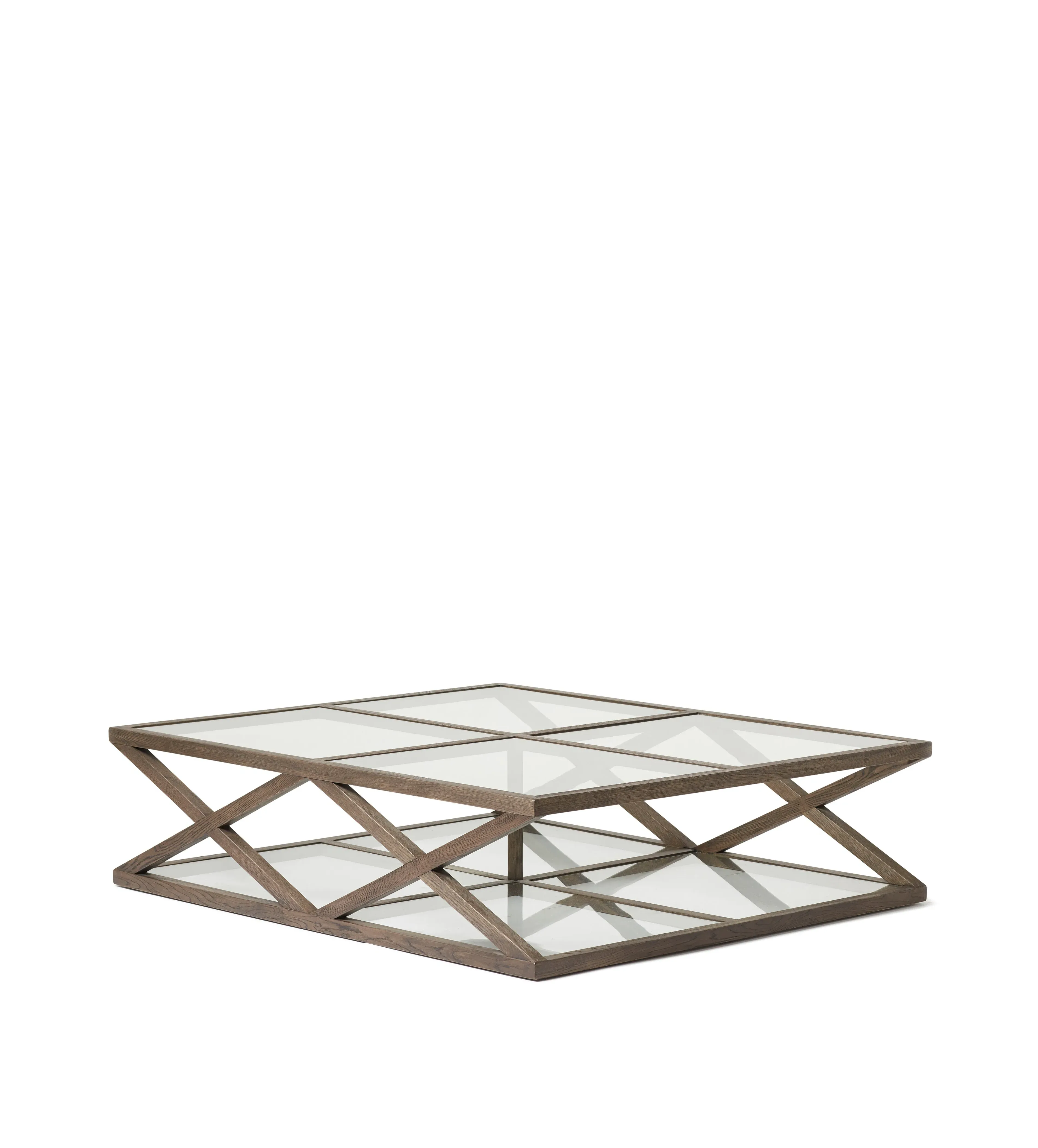 Large Coffee Table with Glass Top - Espresso, Oak image