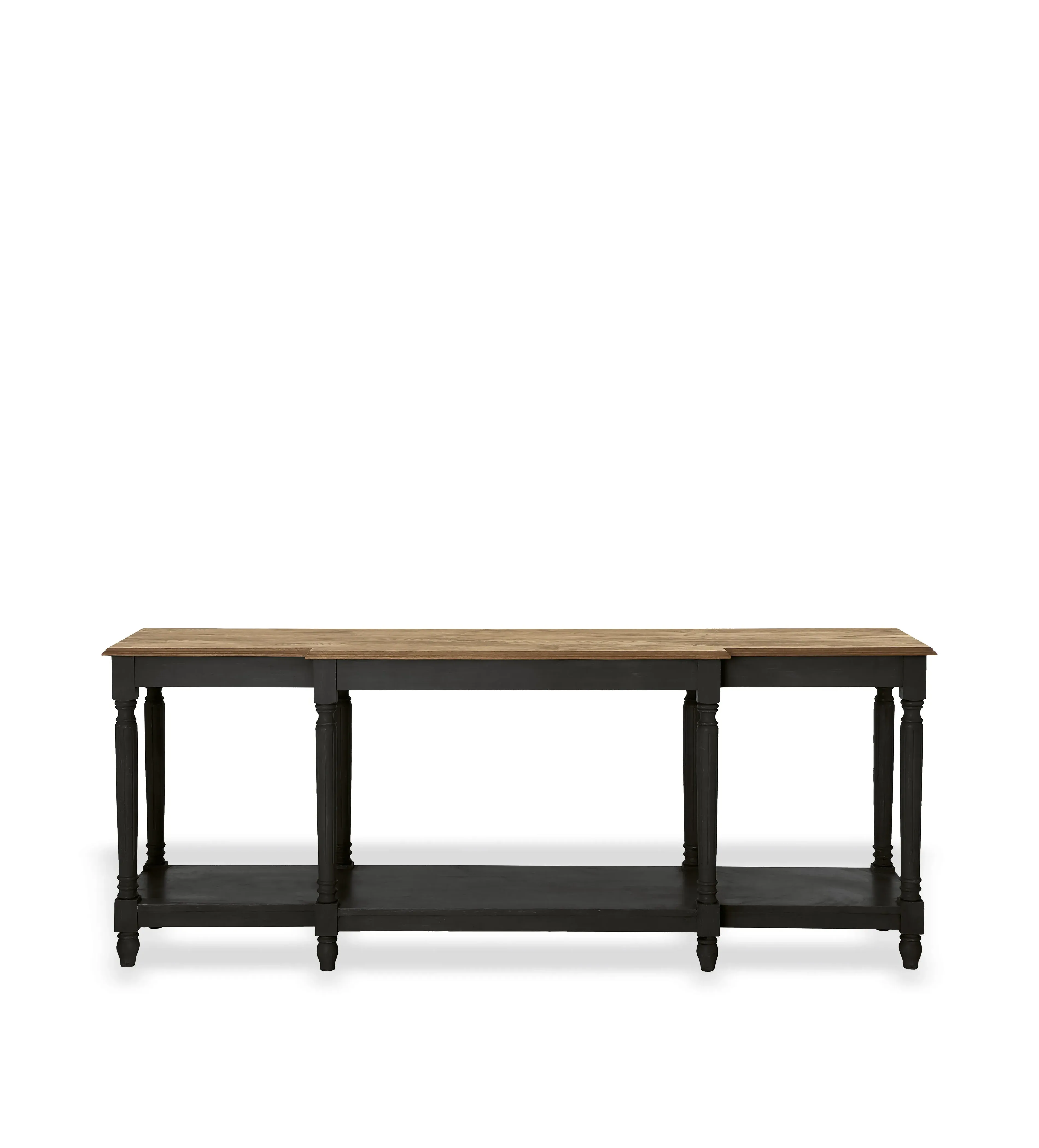 Large Console Table with Shelf - Black, Oak image