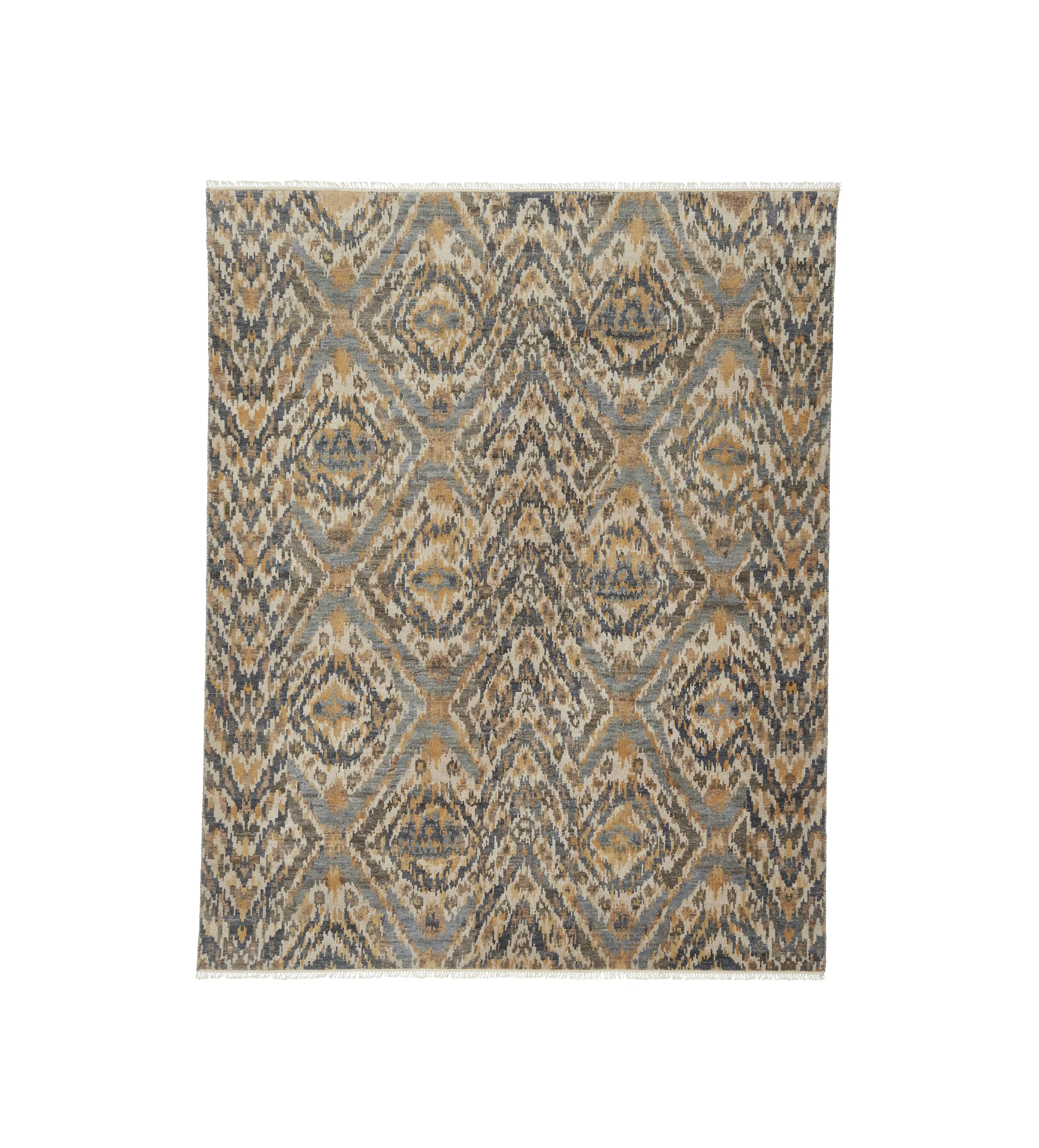 Large Dendron Rug - Natural Blue, Hand Knotted Wool image