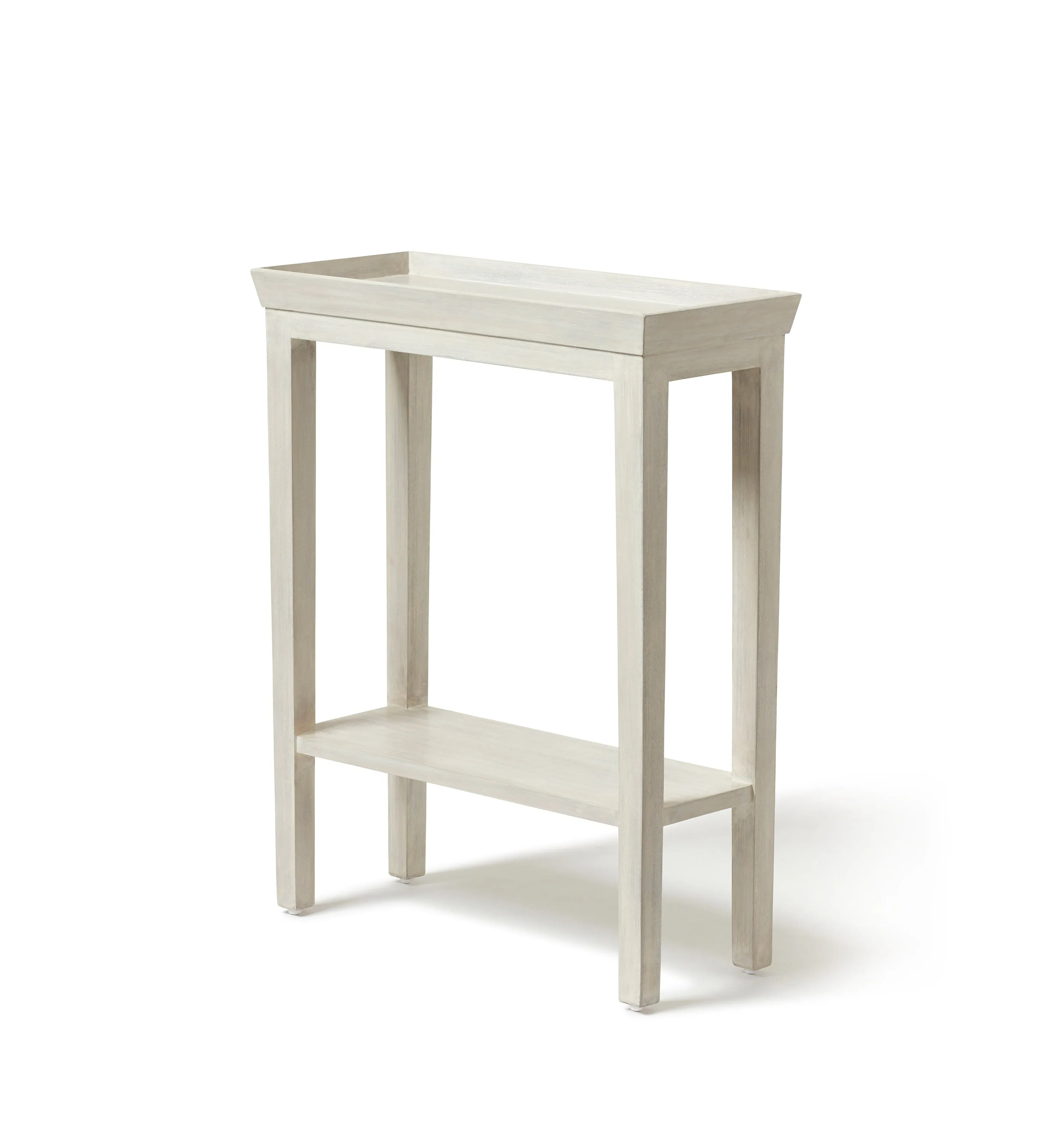 Large Narrow Side Table with Shelf - Grey