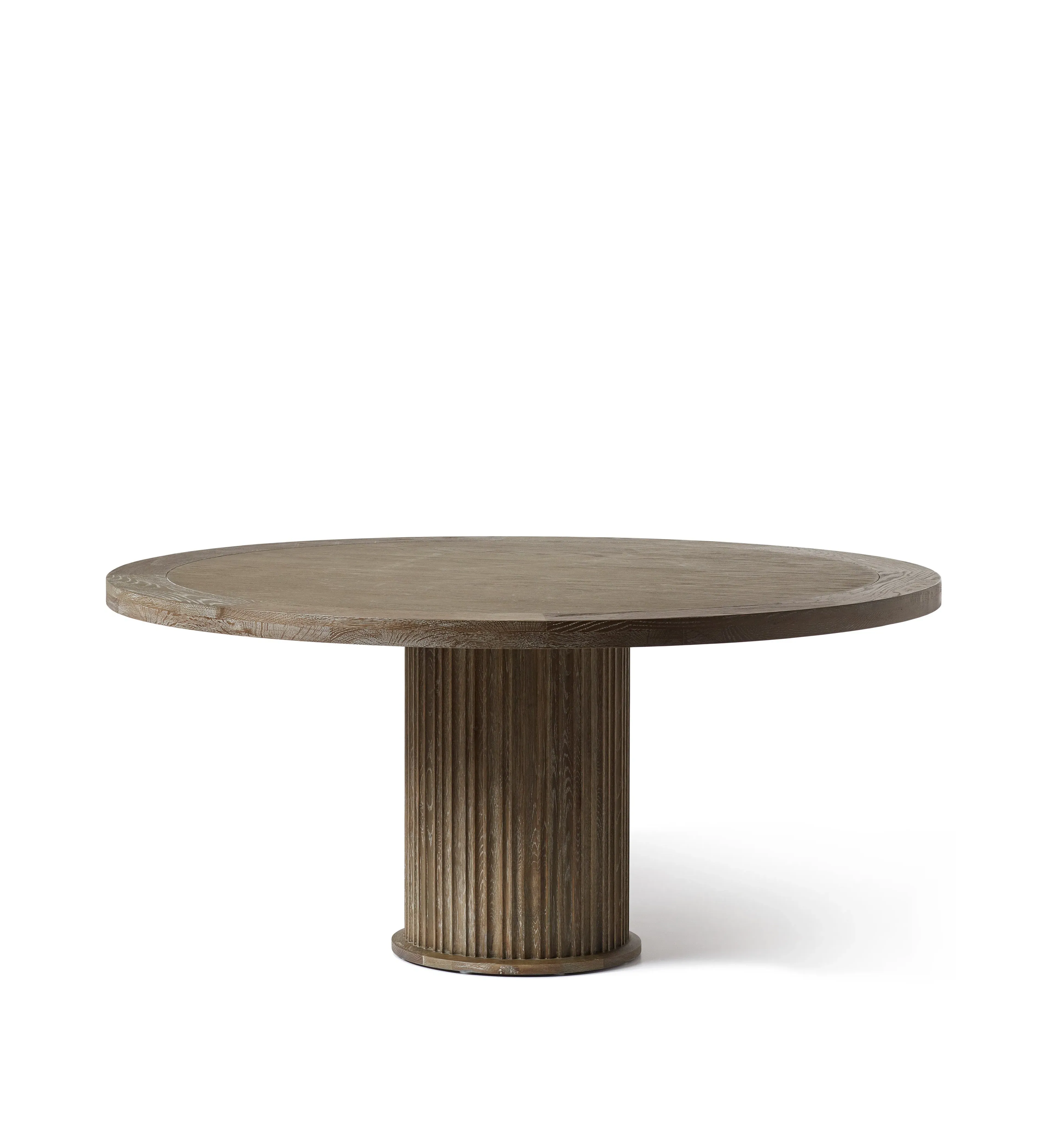 Large Round Dining Table - Burnt Oak, Oak Wood