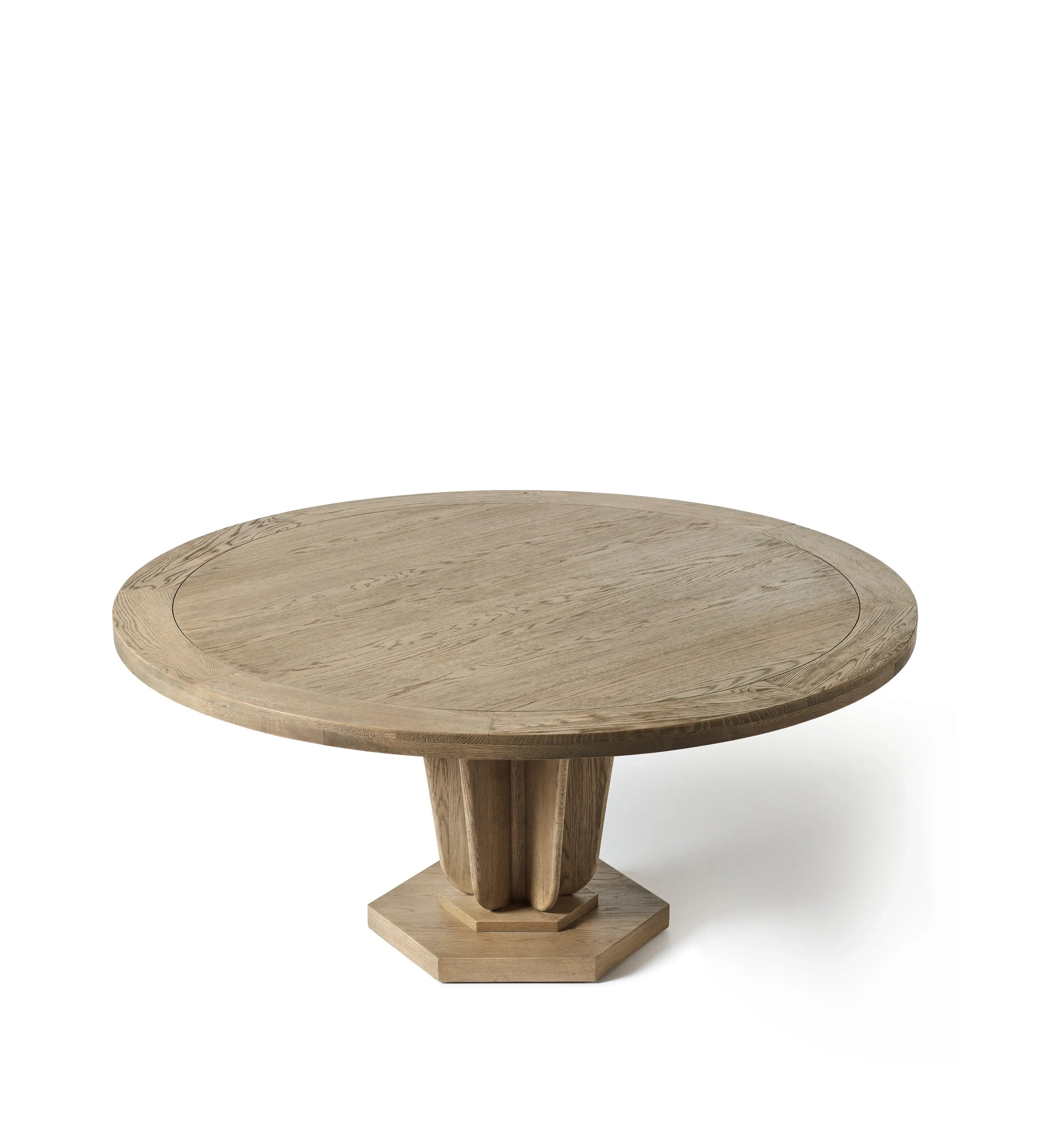 Large Round Dining Table - Weathered Oak