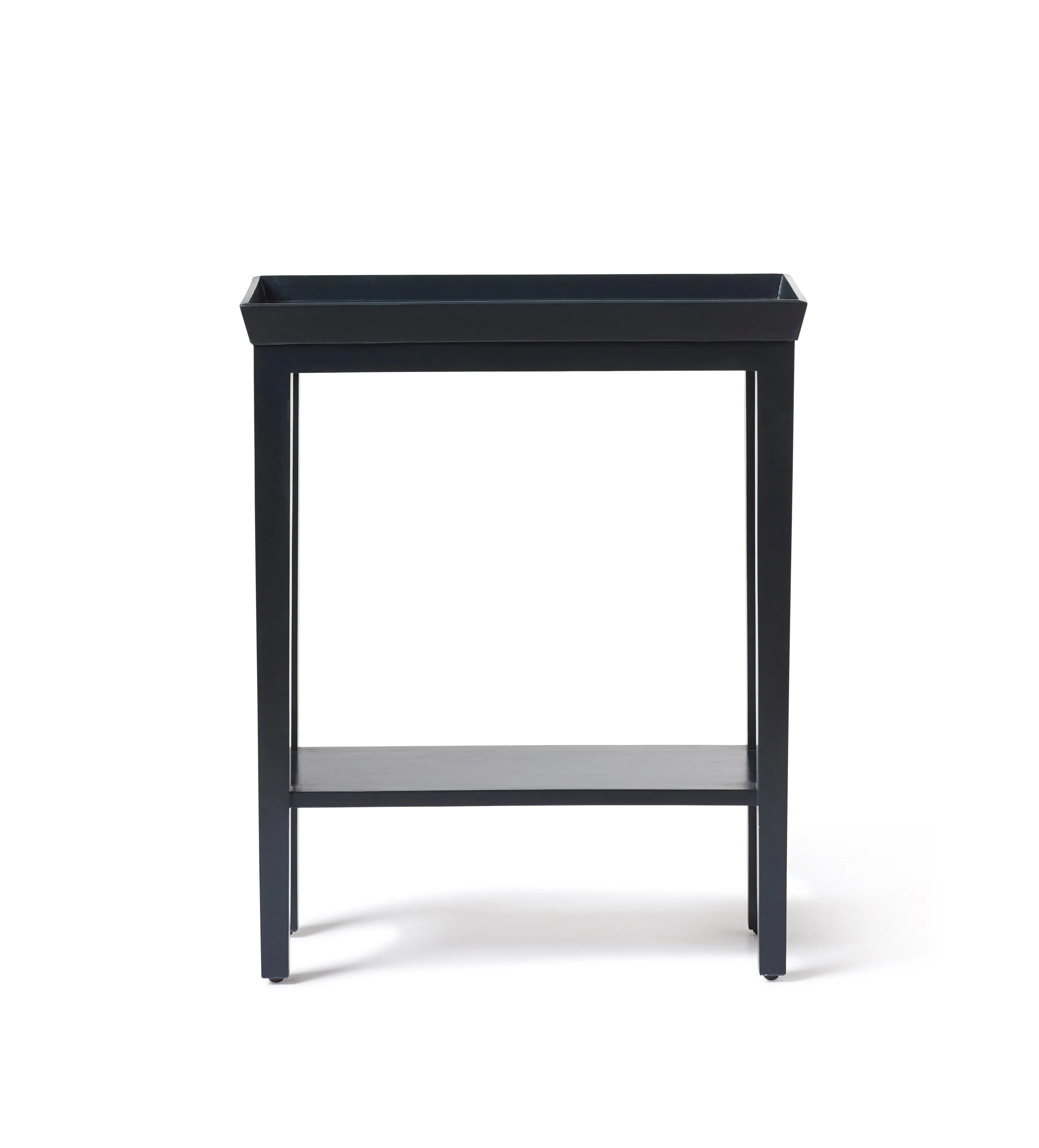 Large Side Table with Shelf - Petrol, Wood