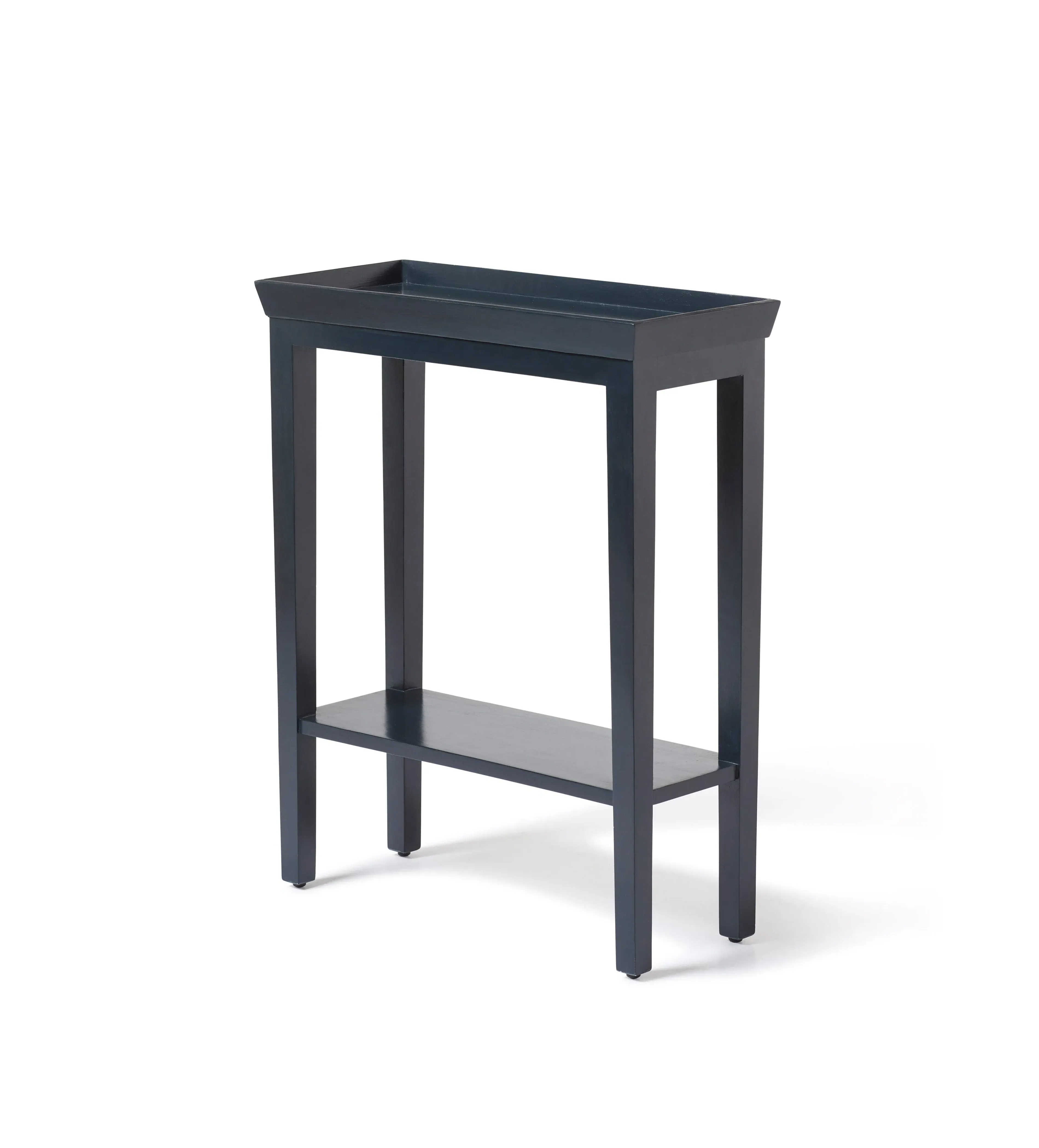 Large Side Table with Shelf - Petrol, Wood
