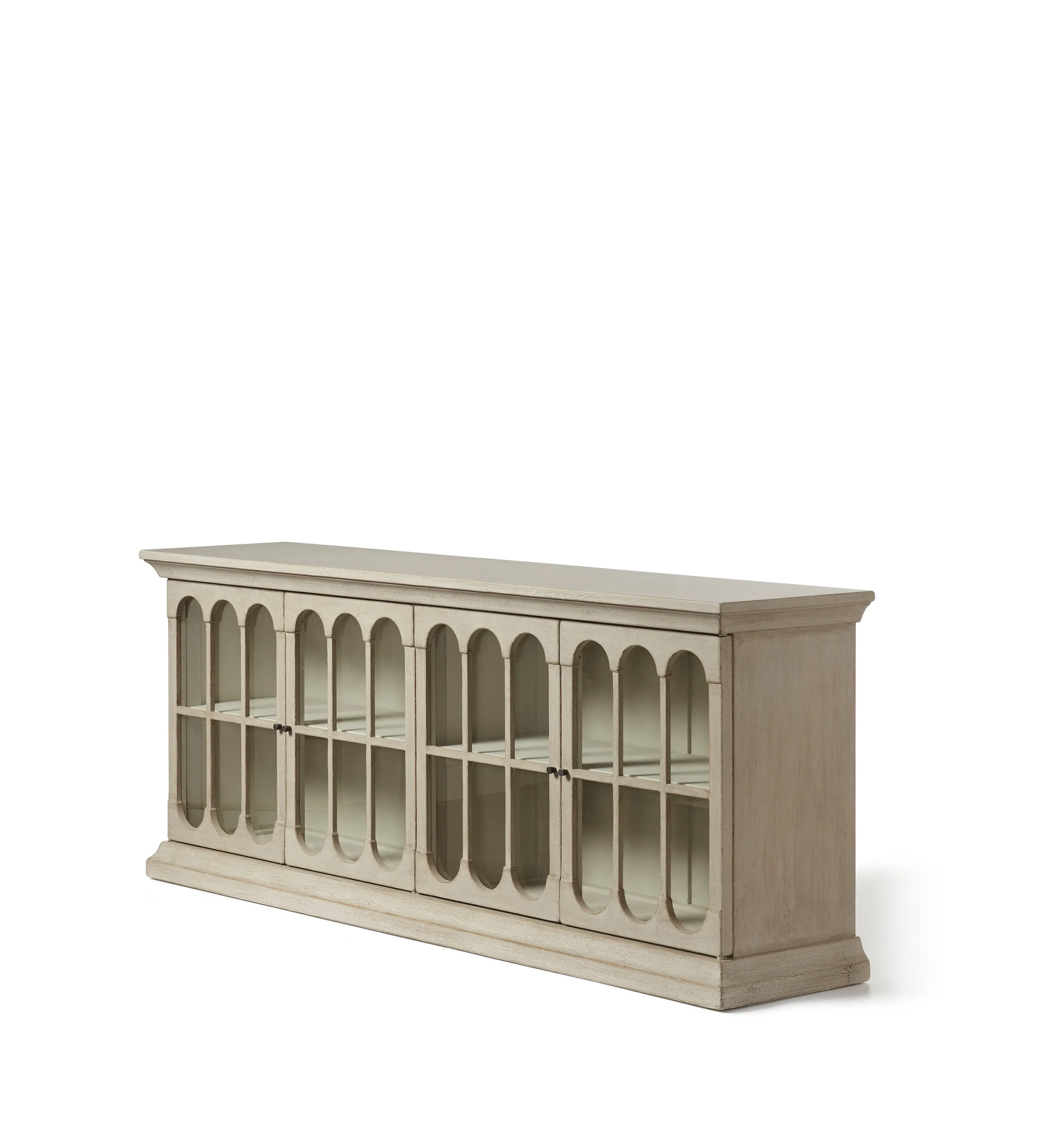 Large Sideboard with Glass Doors - Washed Grey image