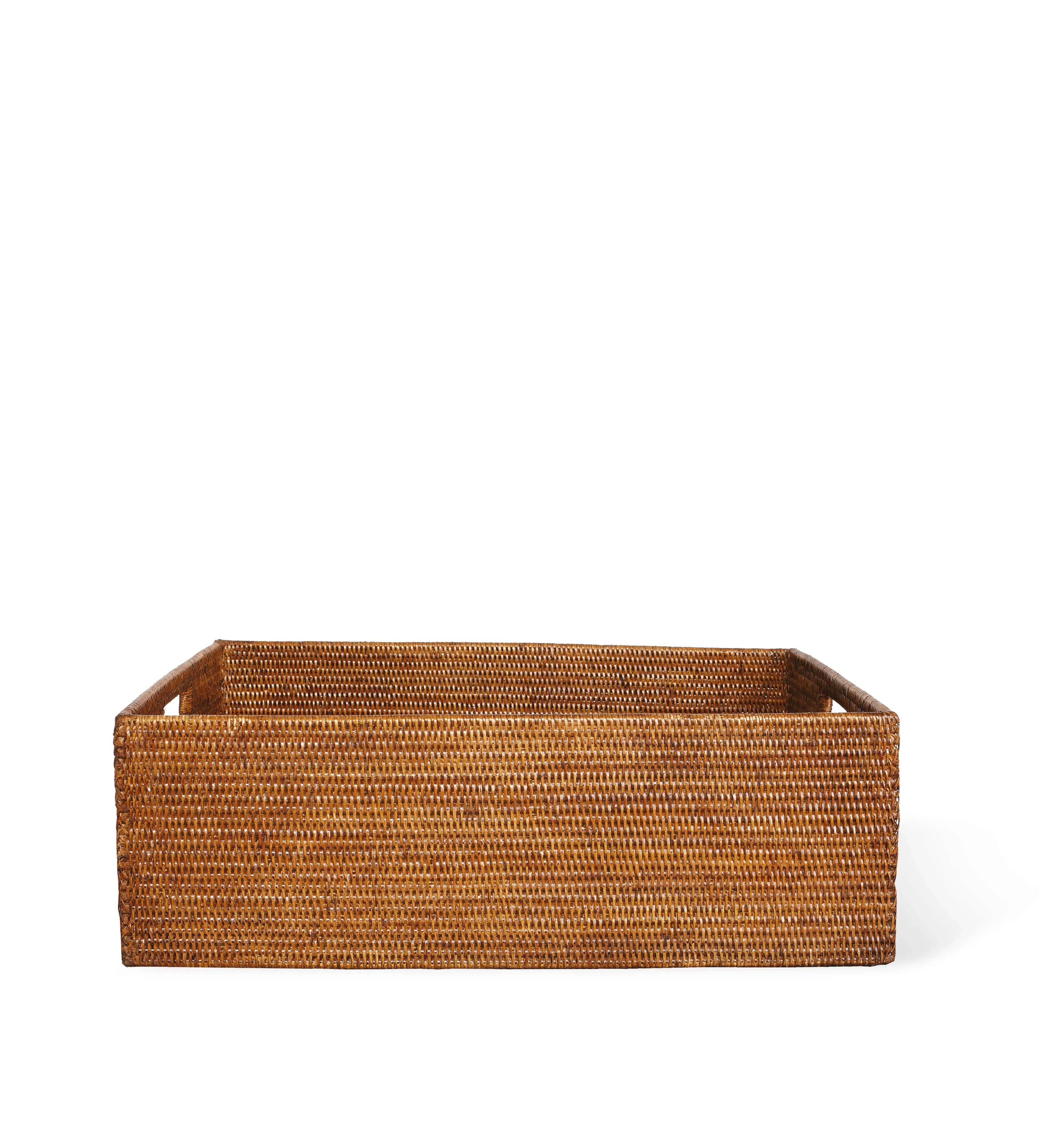 Large Storage Box with Handles - Brown, Rattan