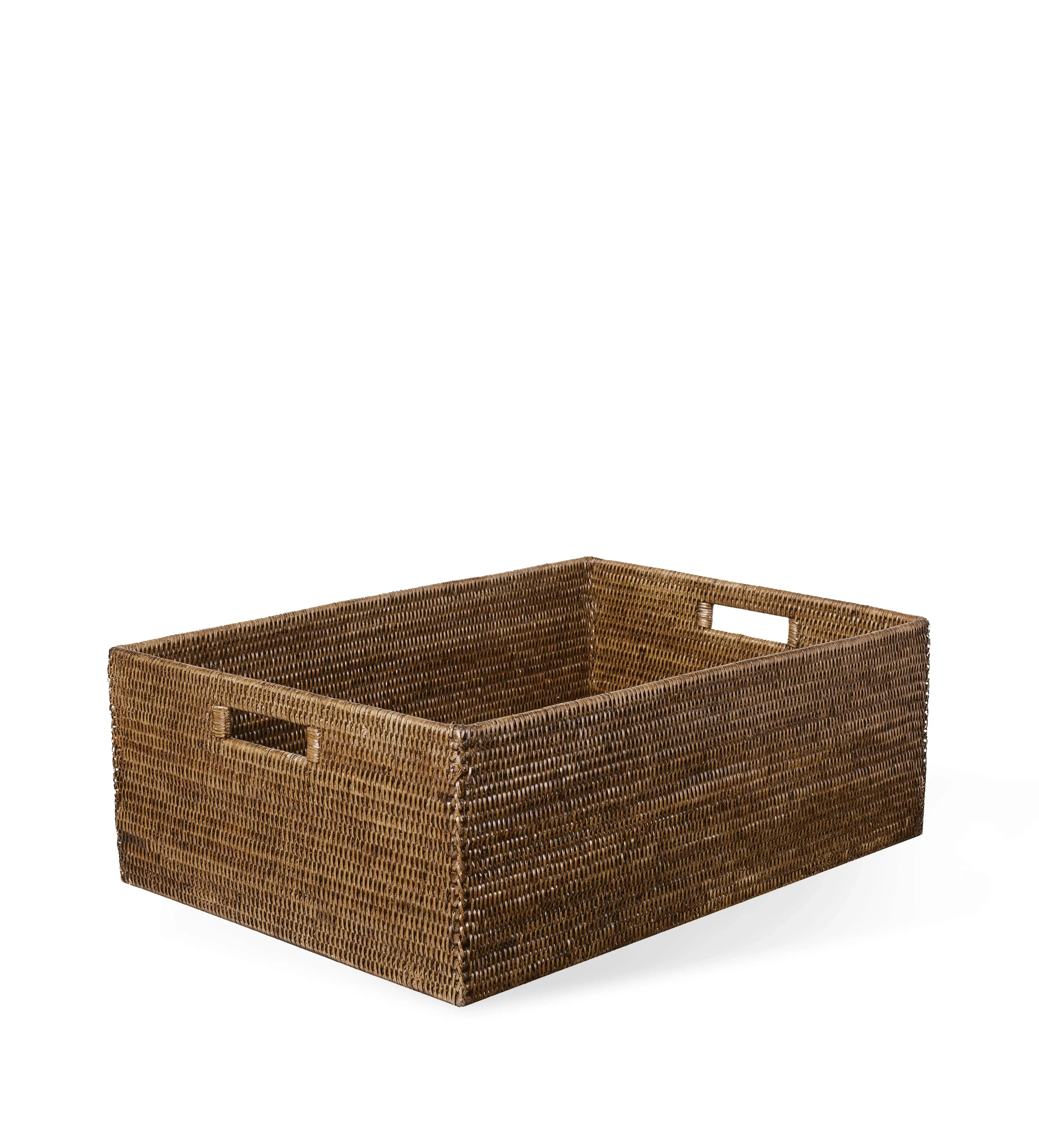 Large Storage Box with Handles - Brown, Rattan