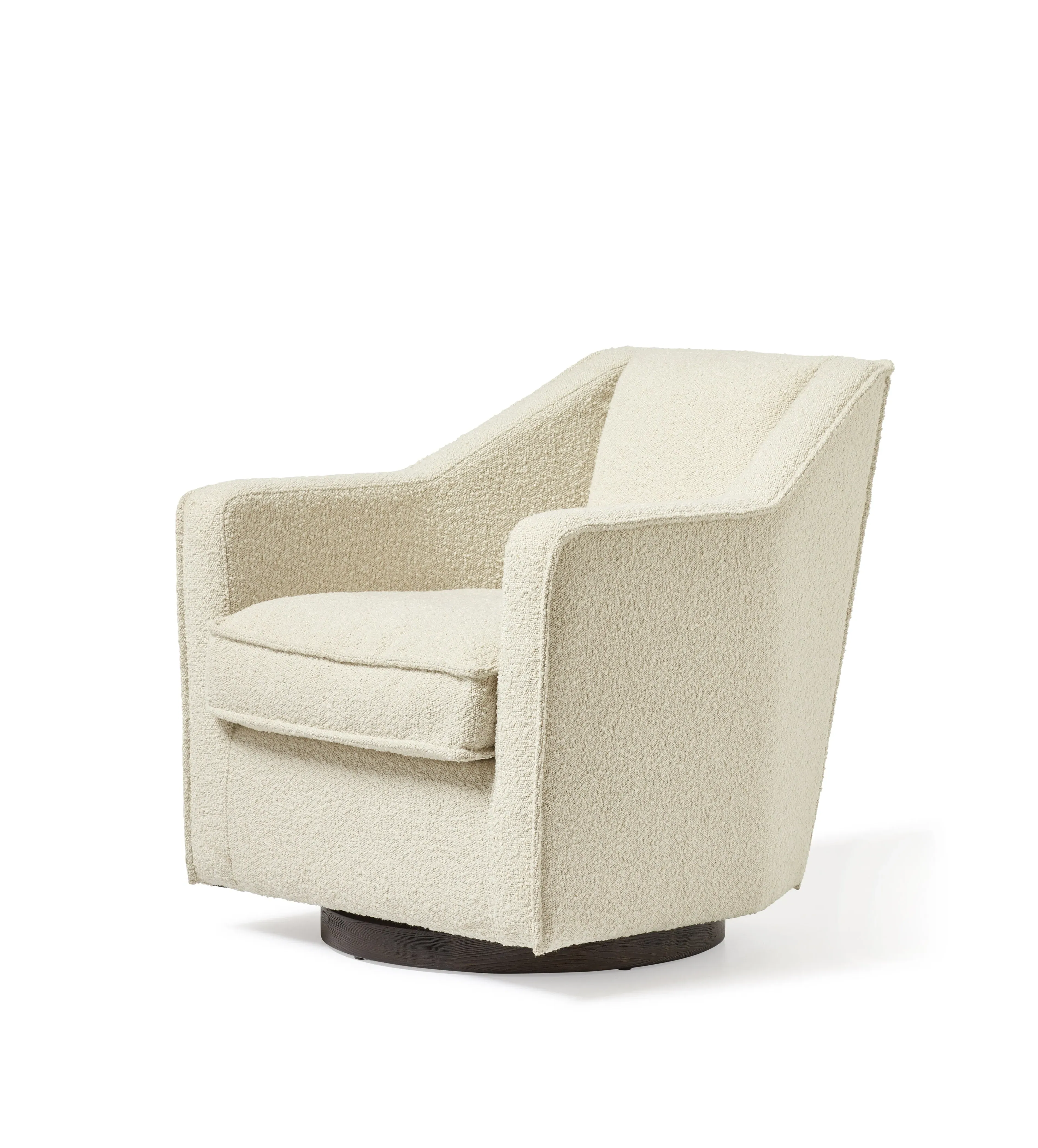 Large Swivel Armchair - Almond, Bouclé image