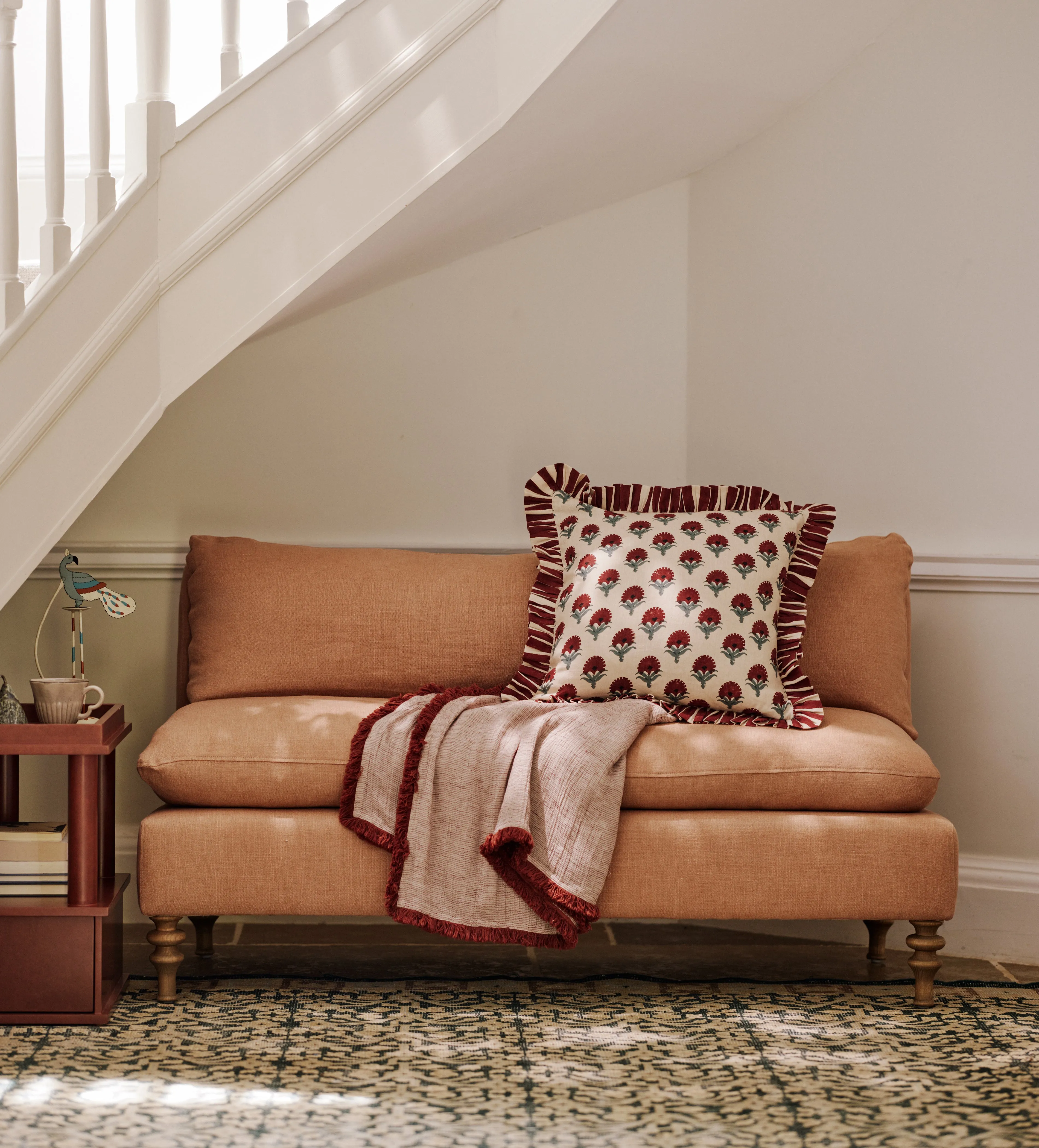 Latkan Cushion Cover - Blood Orange, Linen