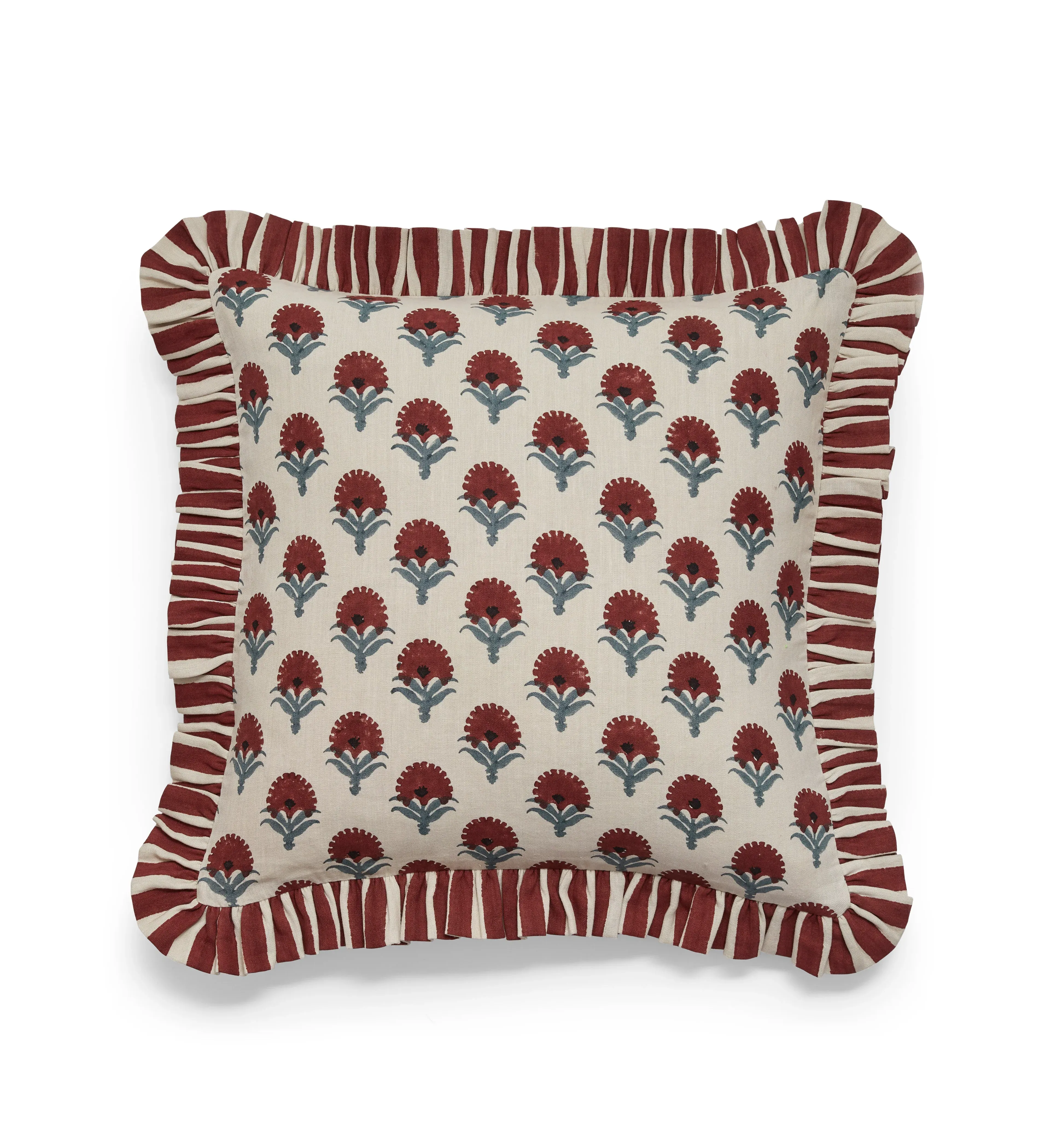 Latkan Cushion Cover - Blood Orange, Linen