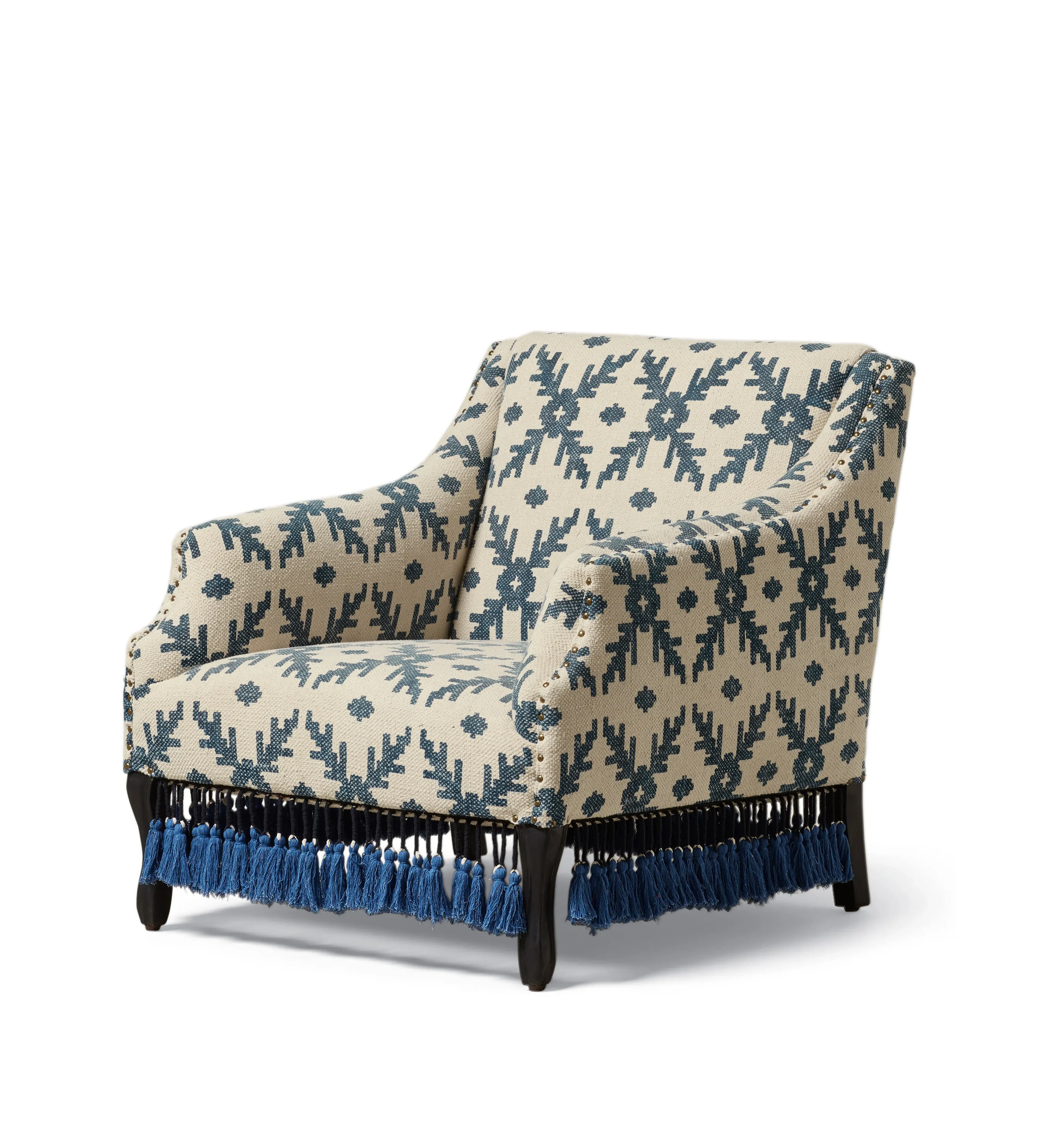 Lazaret Armchair with Tassels - Blue, Cotton image