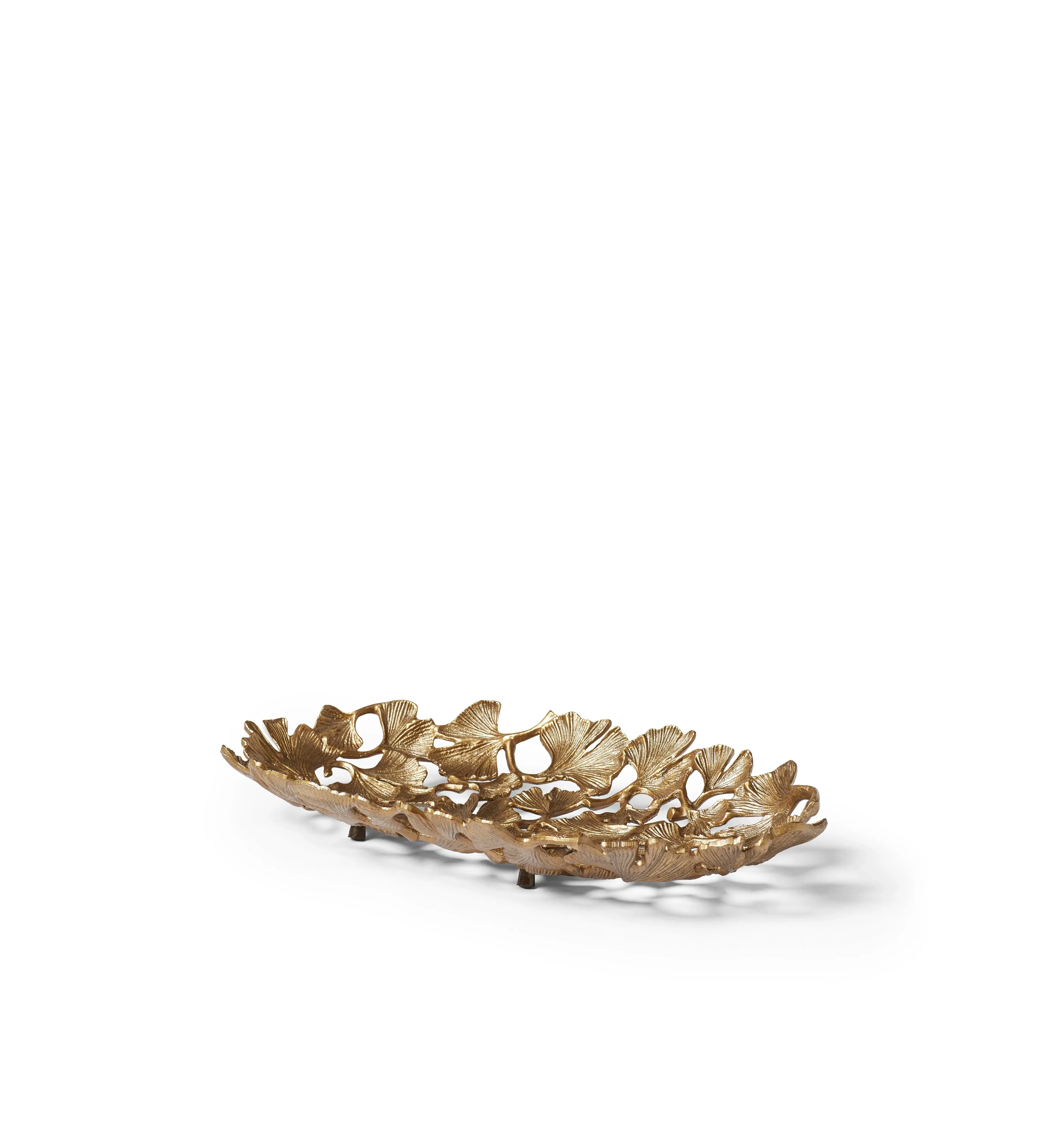Leaf-Shaped Decorative Dish - Antique Brass