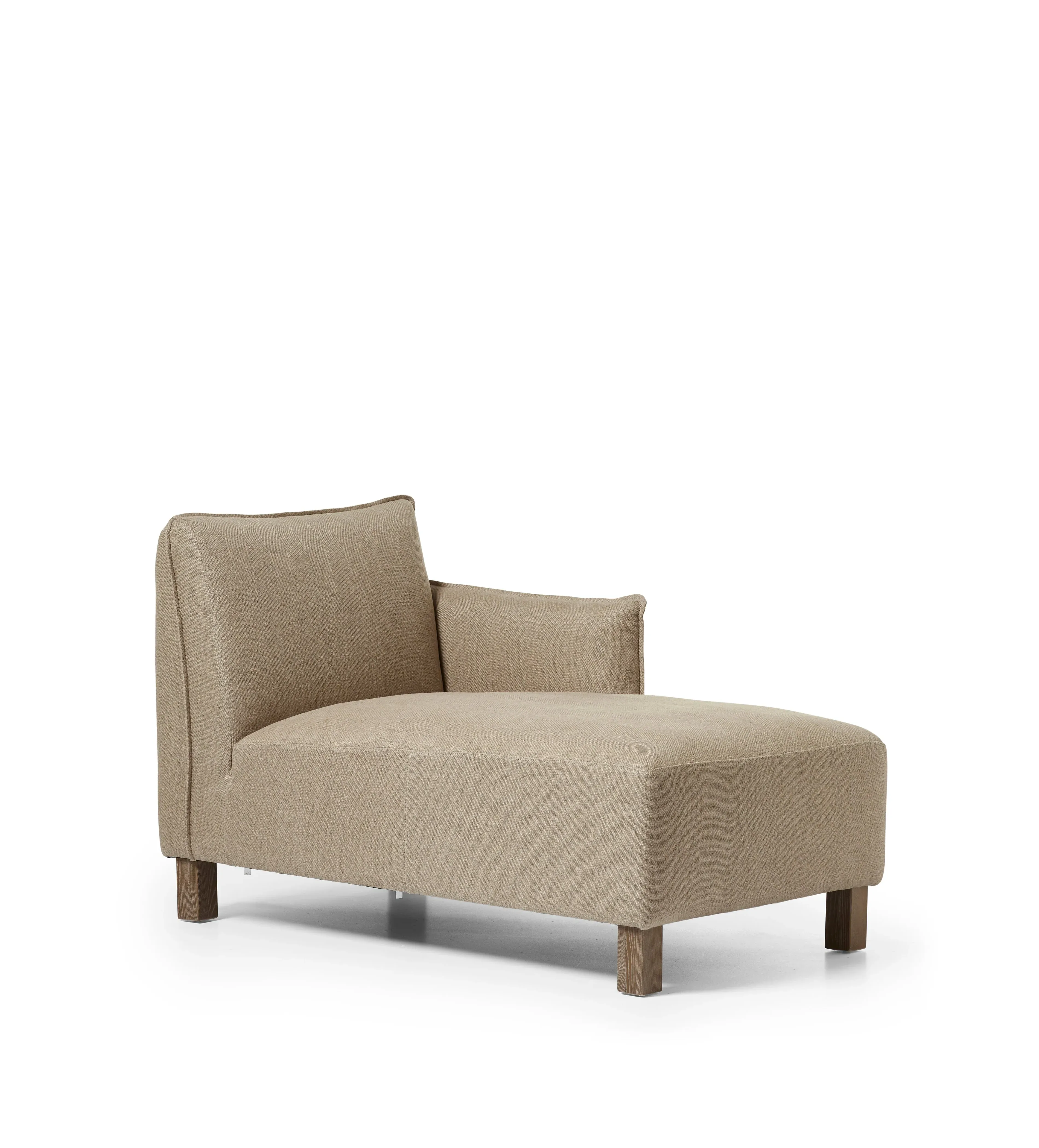 Left-Arm Chaise Modular Unit - Herringbone Fabric