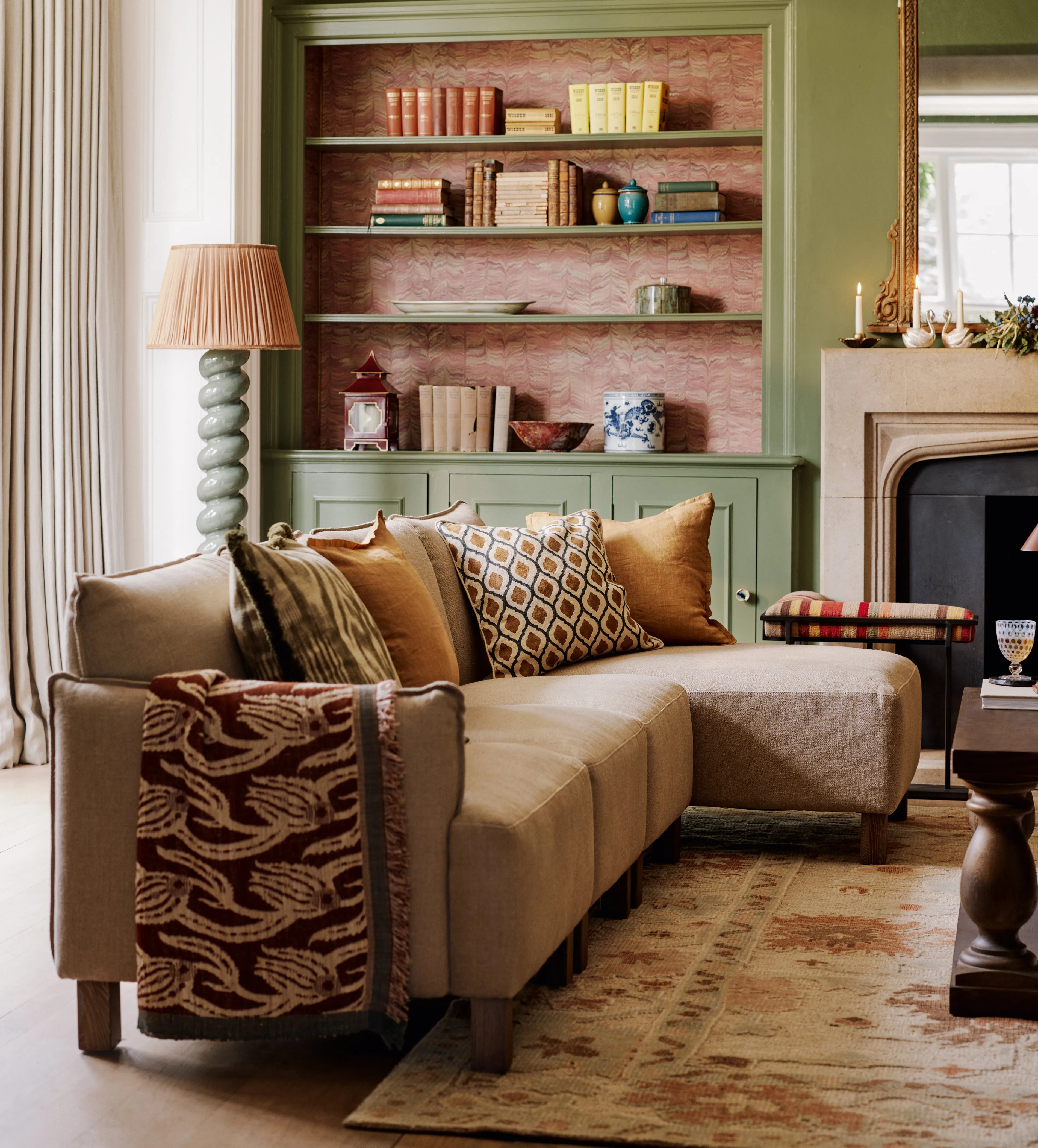 Left-Arm Modular Sofa Unit - Herringbone Fabric