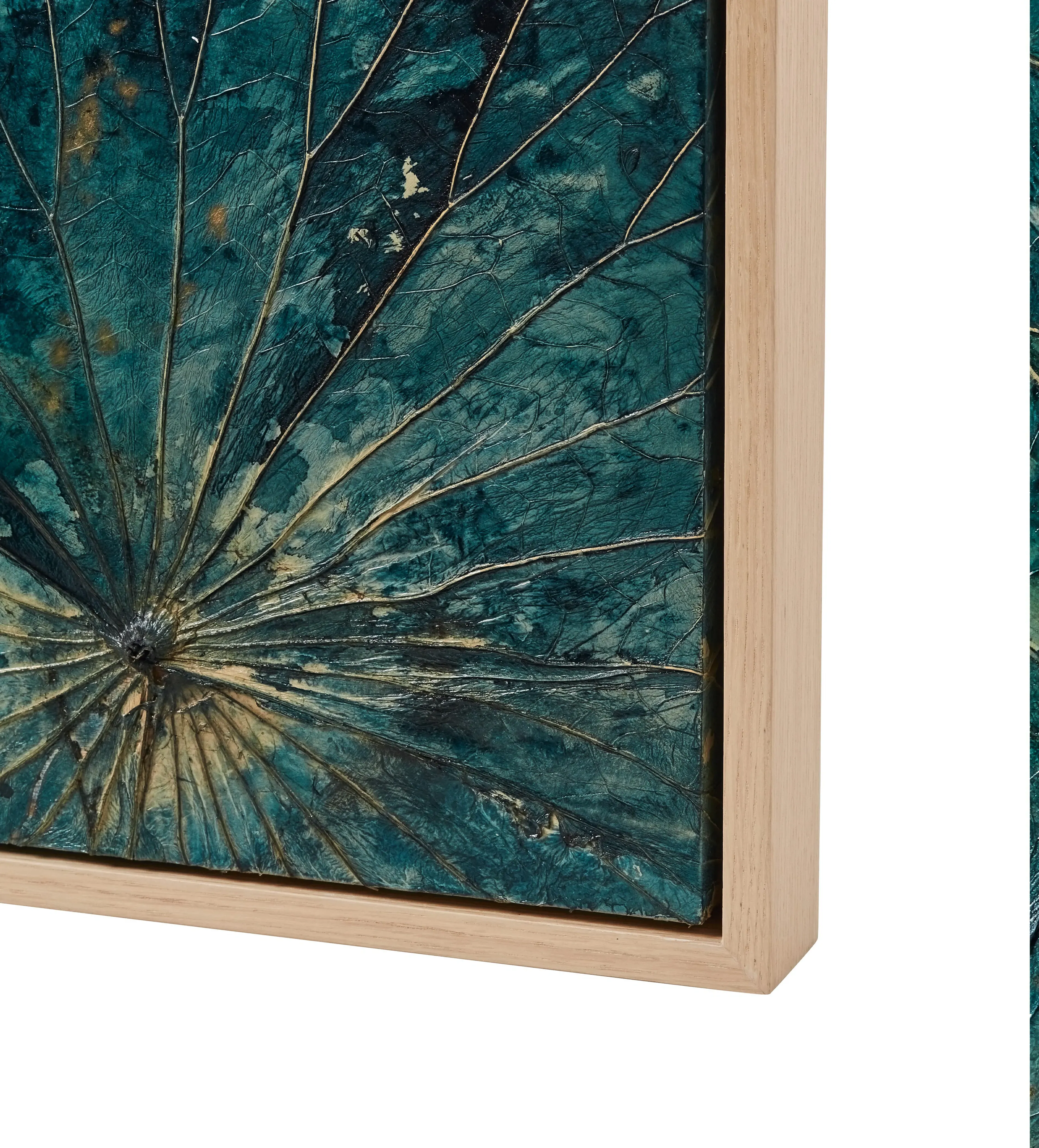 Malea Wall Art - Teal, Lotus Leaves