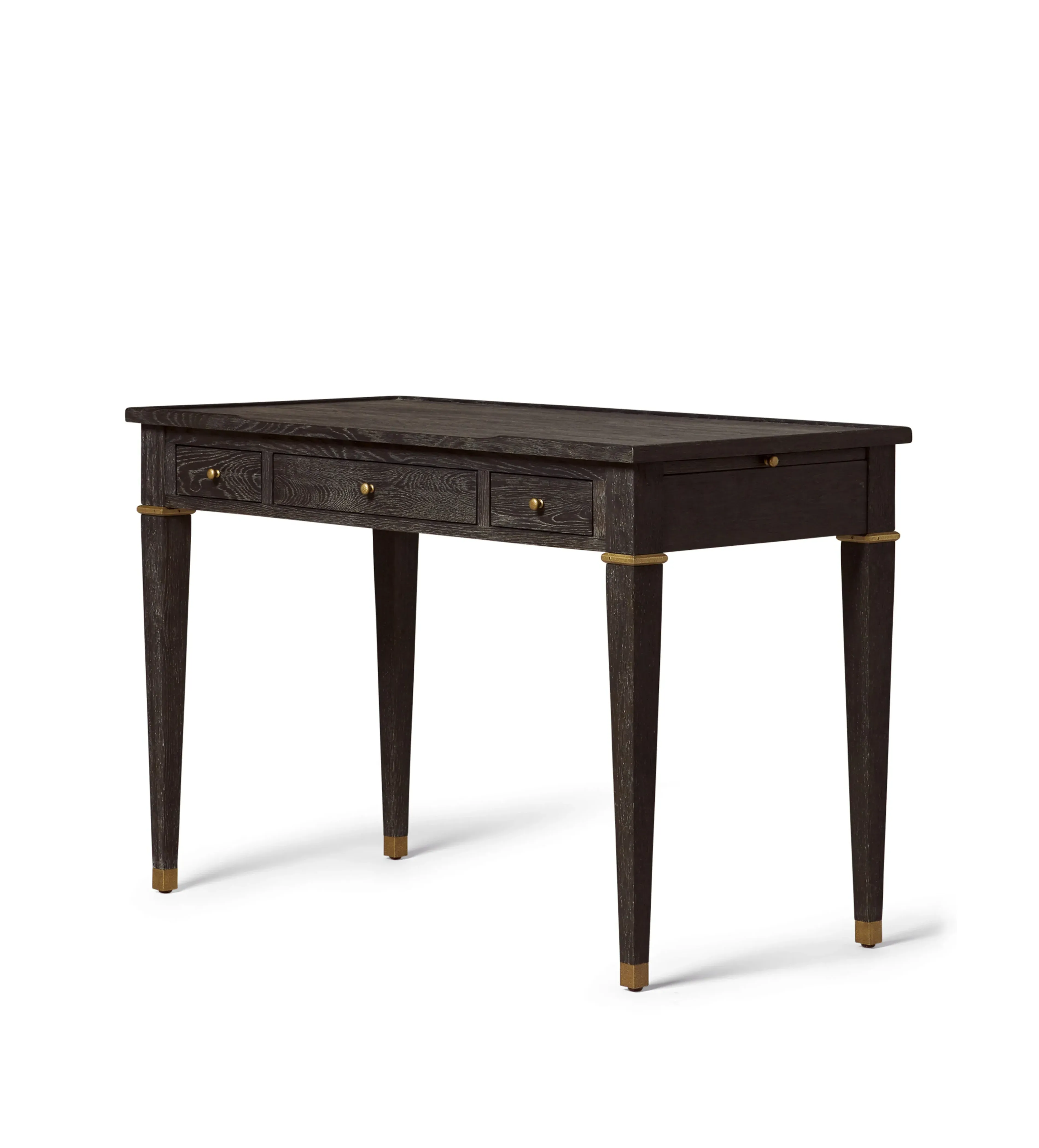 Maplehurst Desk with Gold Details - Ebonised Oak