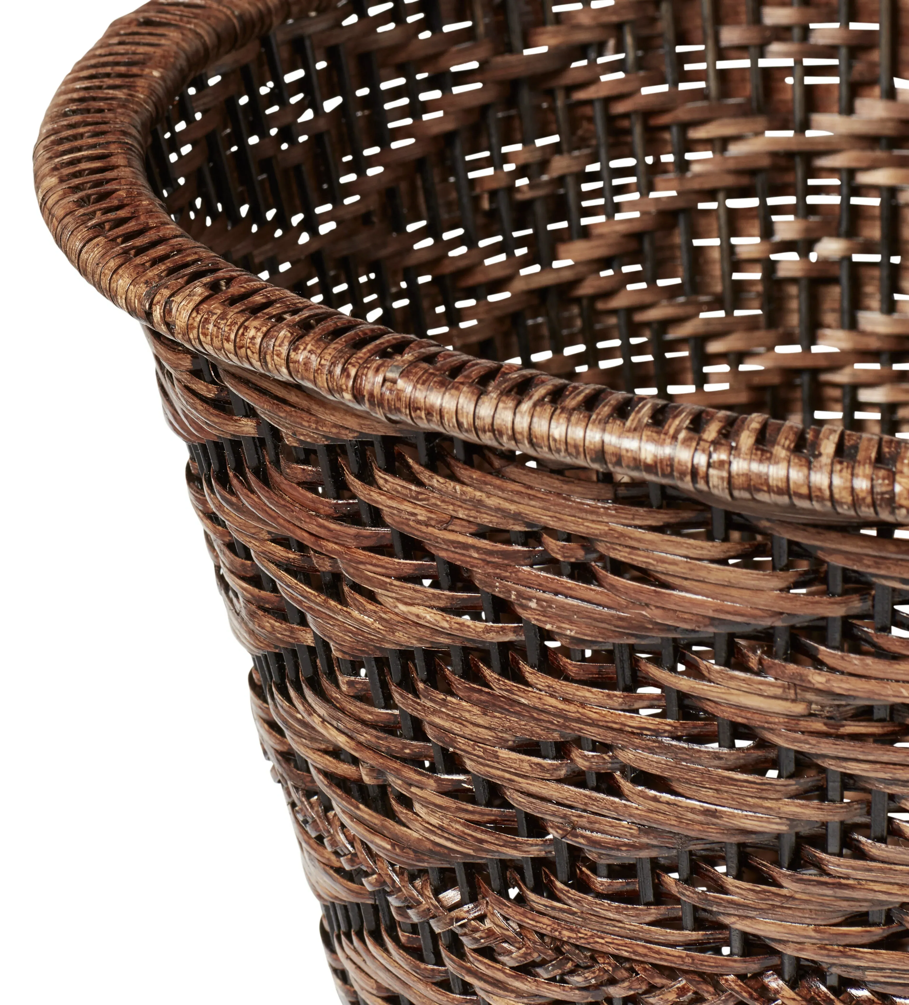 Medium Planter with Diamond Pattern - Brown, Rattan
