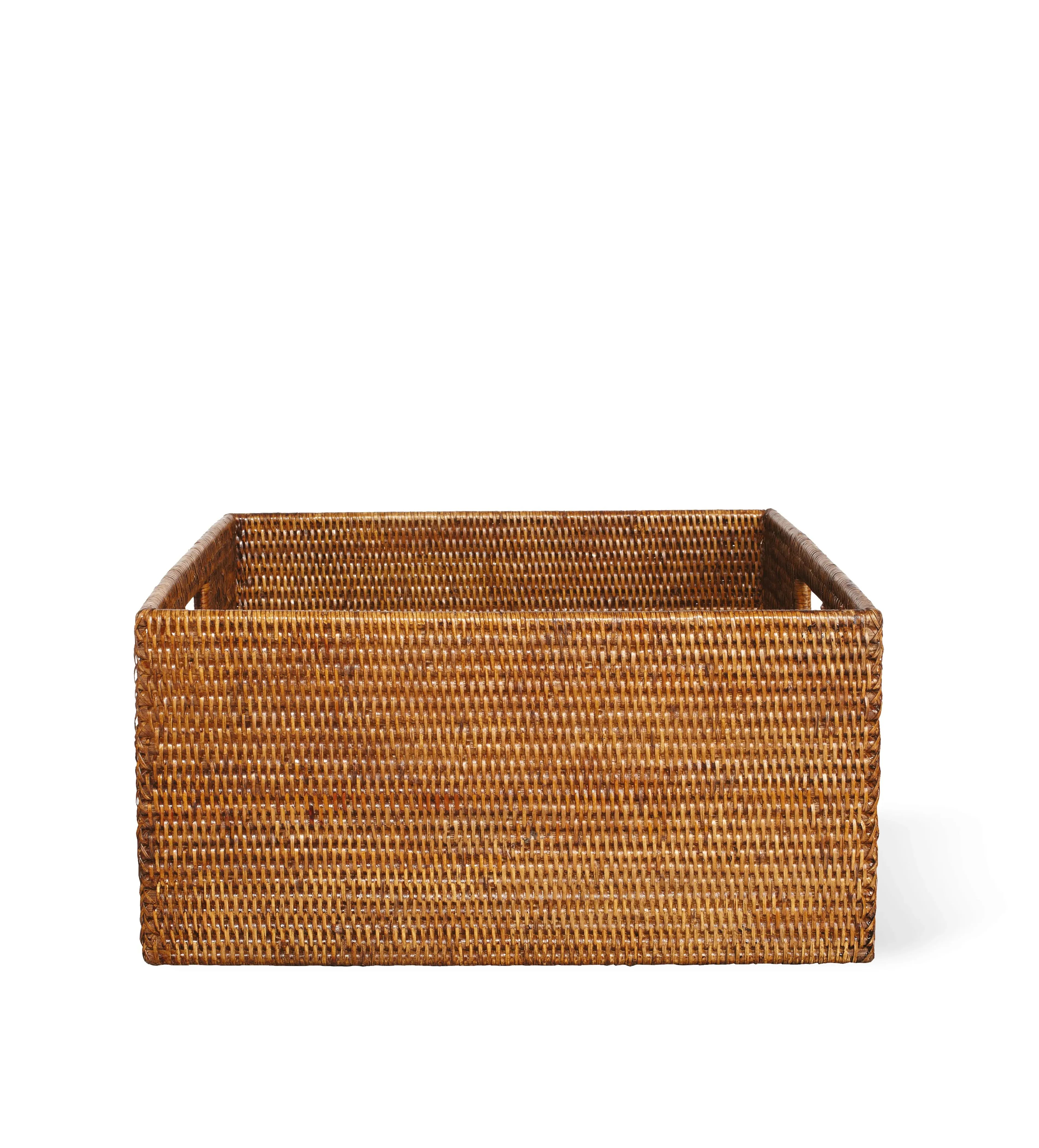 Medium Storage Box with Handles - Brown, Rattan