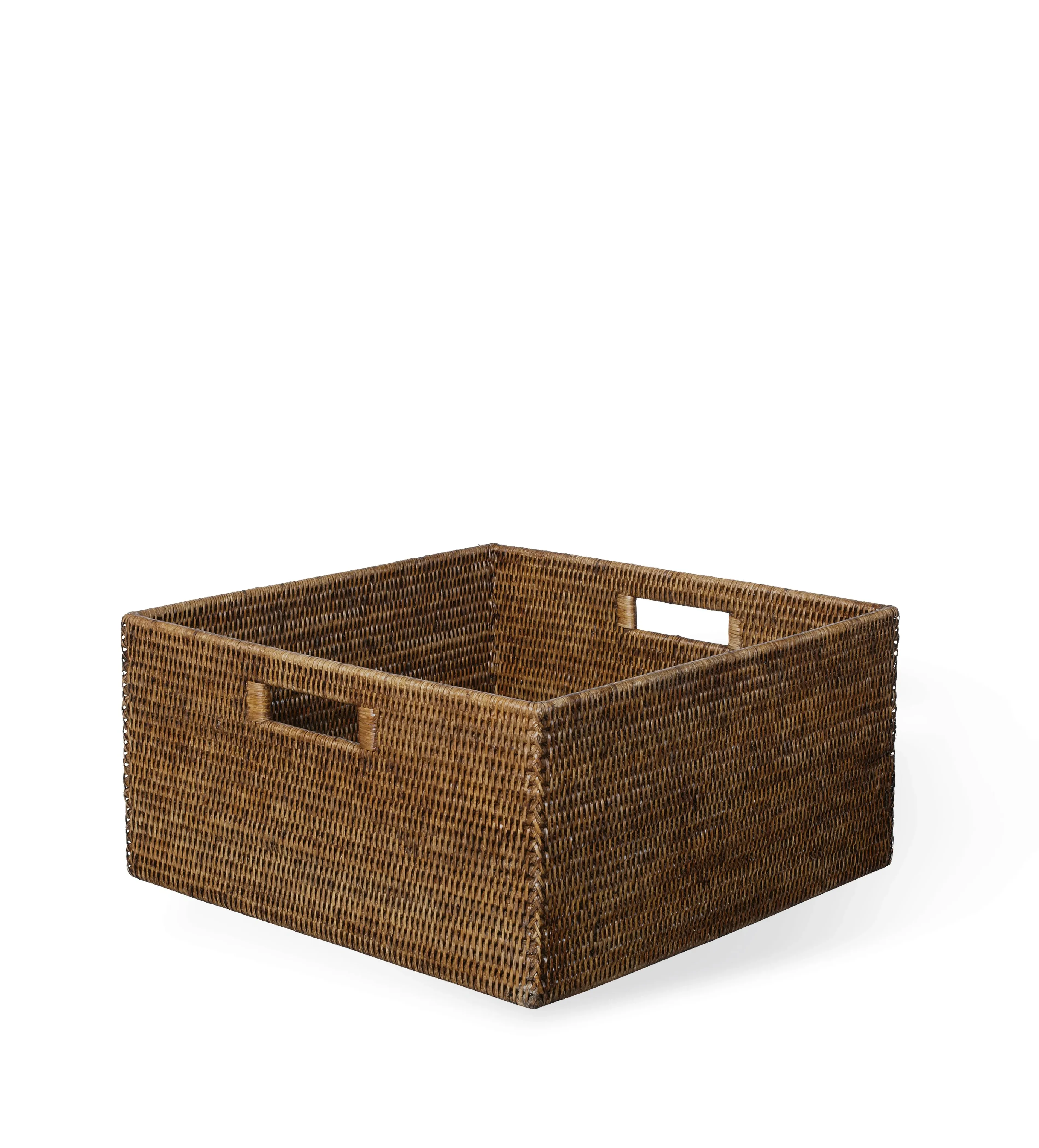 Medium Storage Box with Handles - Brown, Rattan image