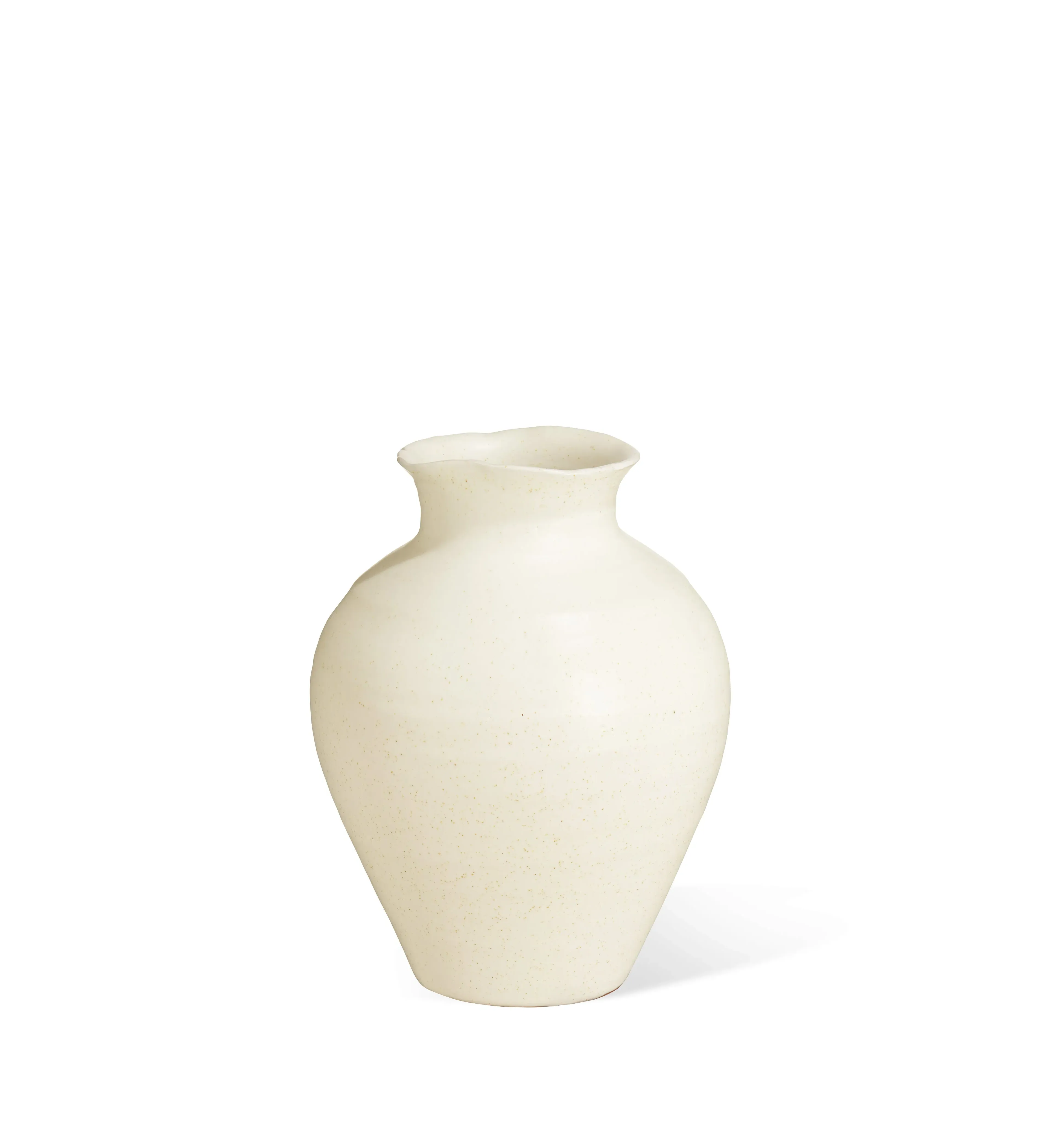 Medium Urn Vase - White, Clay