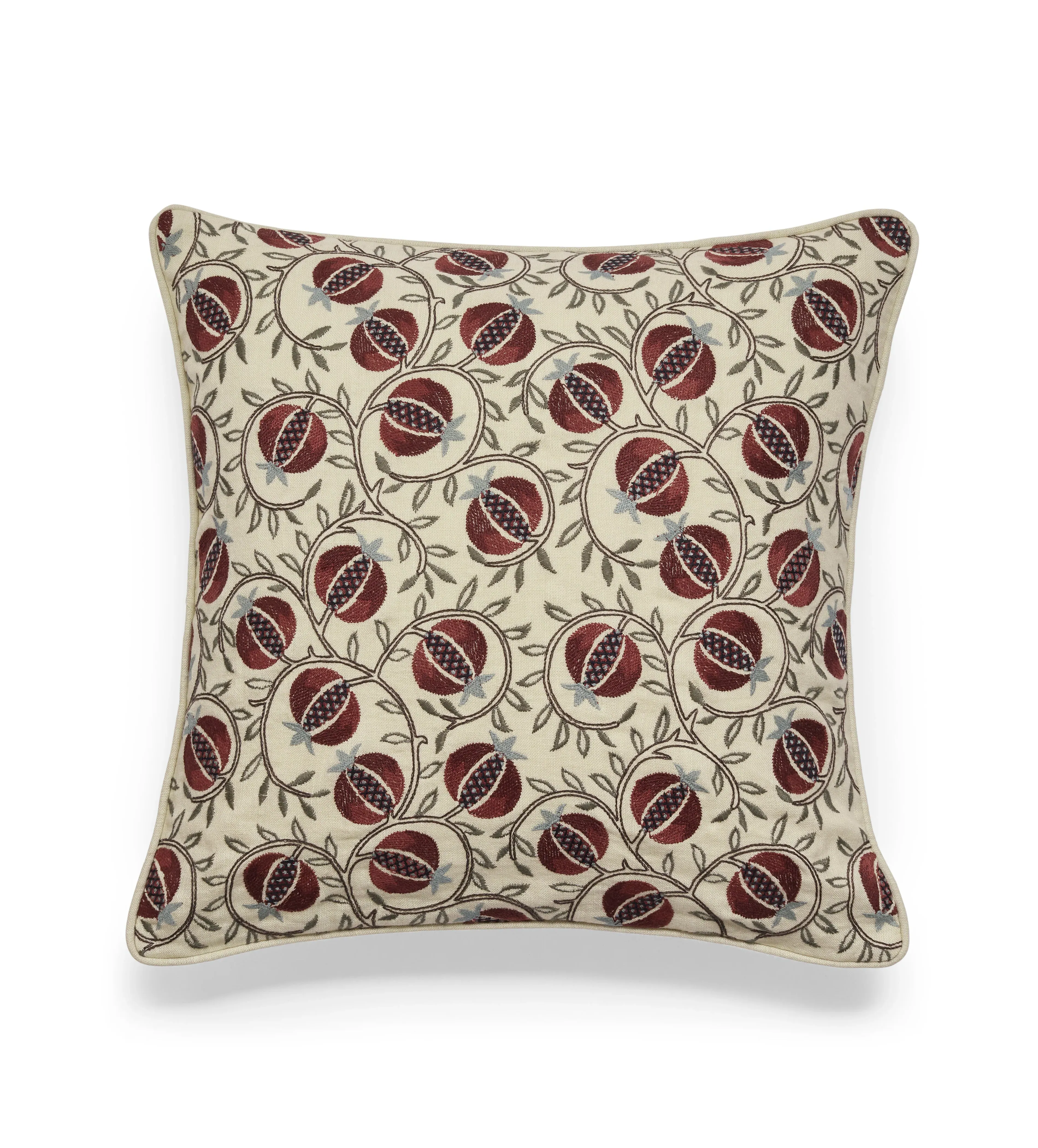 Melograno Cushion Cover - Blood Orange, Linen