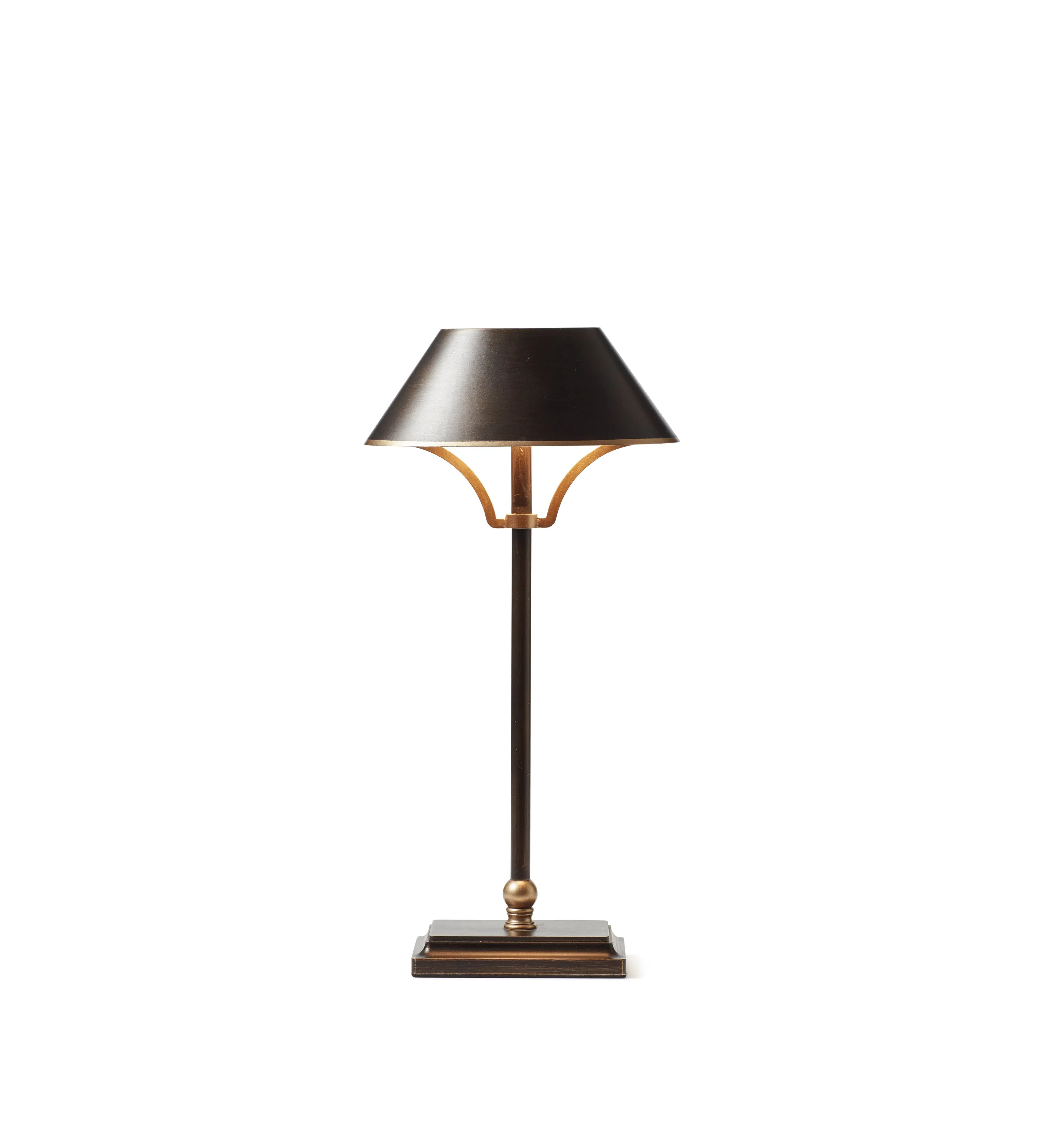 Mini Wireless Table Lamp with Shade - Brown, Brass