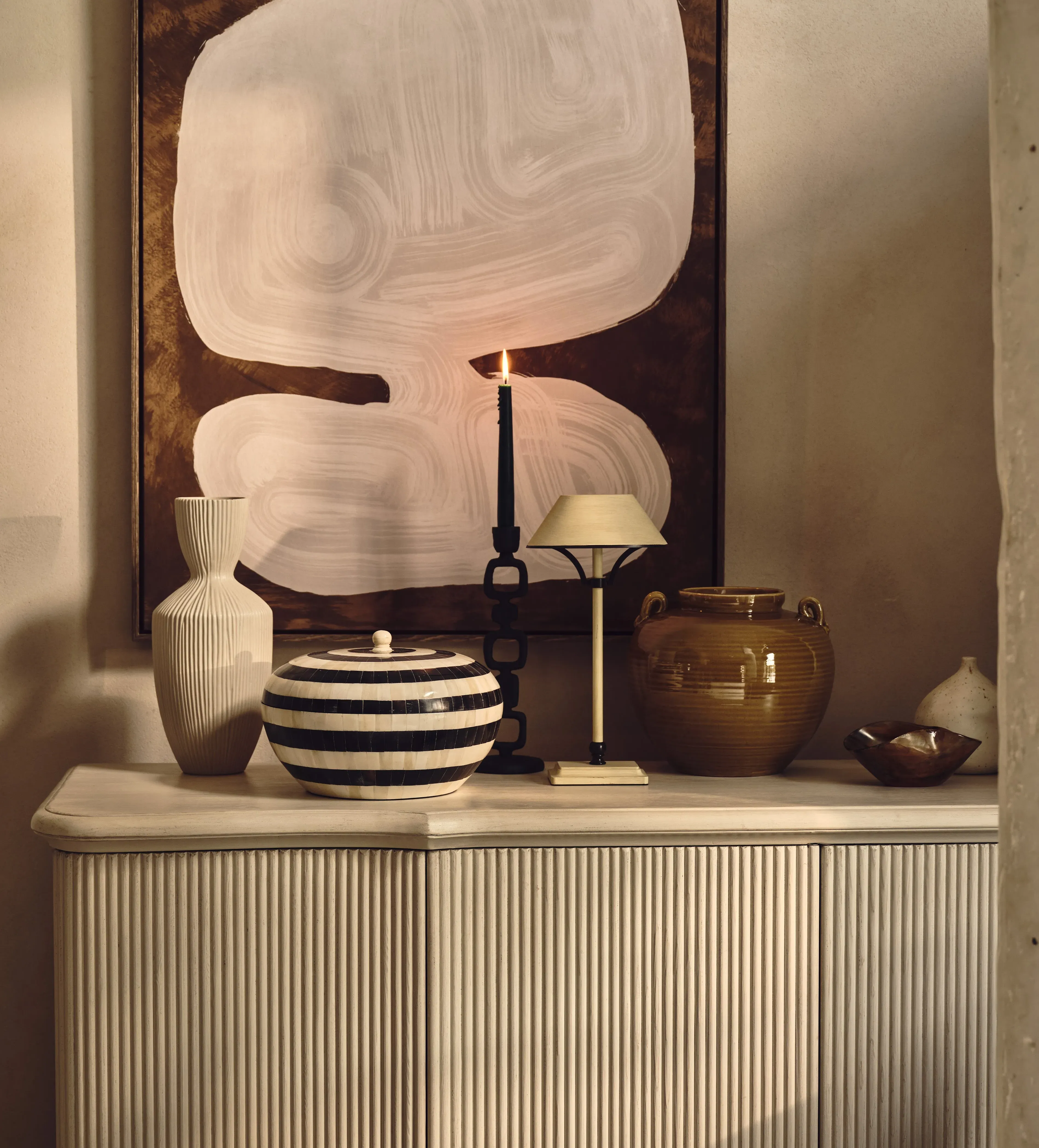 Mini Wireless Table Lamp with Shade - Vellum, Brass