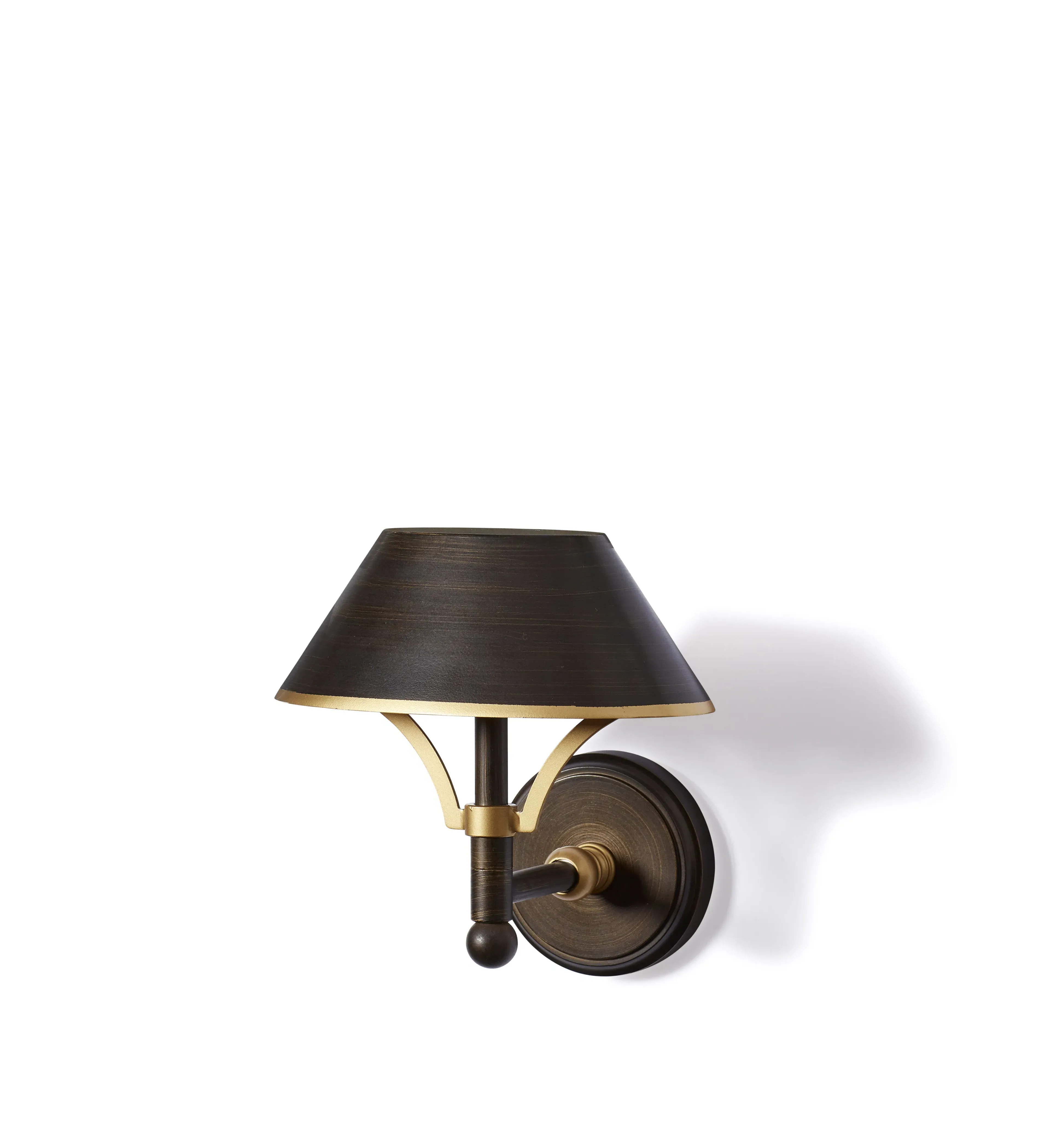 Mini Wireless Wall Lamp with Shade - Brown, Brass image