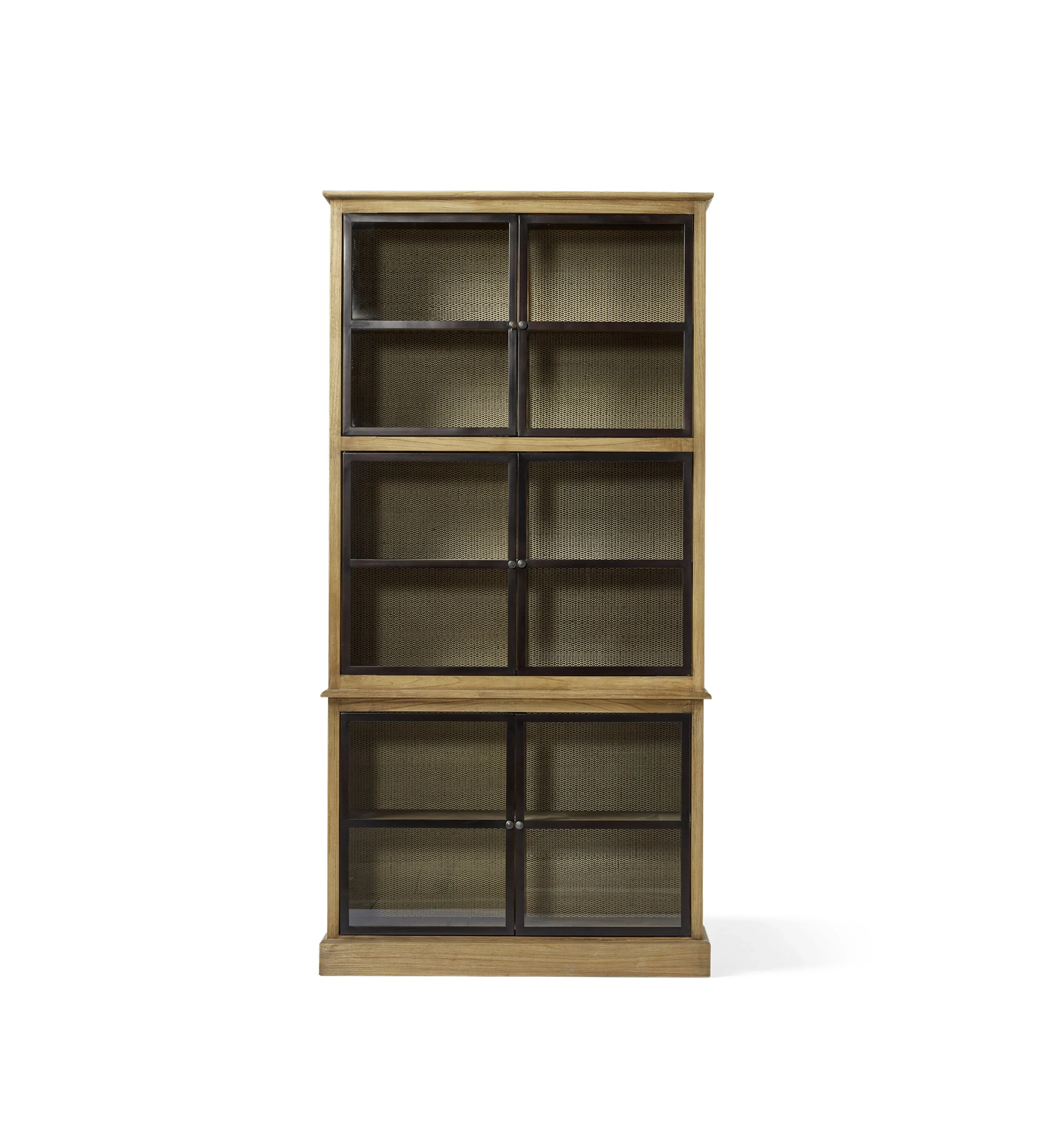 Narrow Display Cabinet with Glass - Natural, Wood image