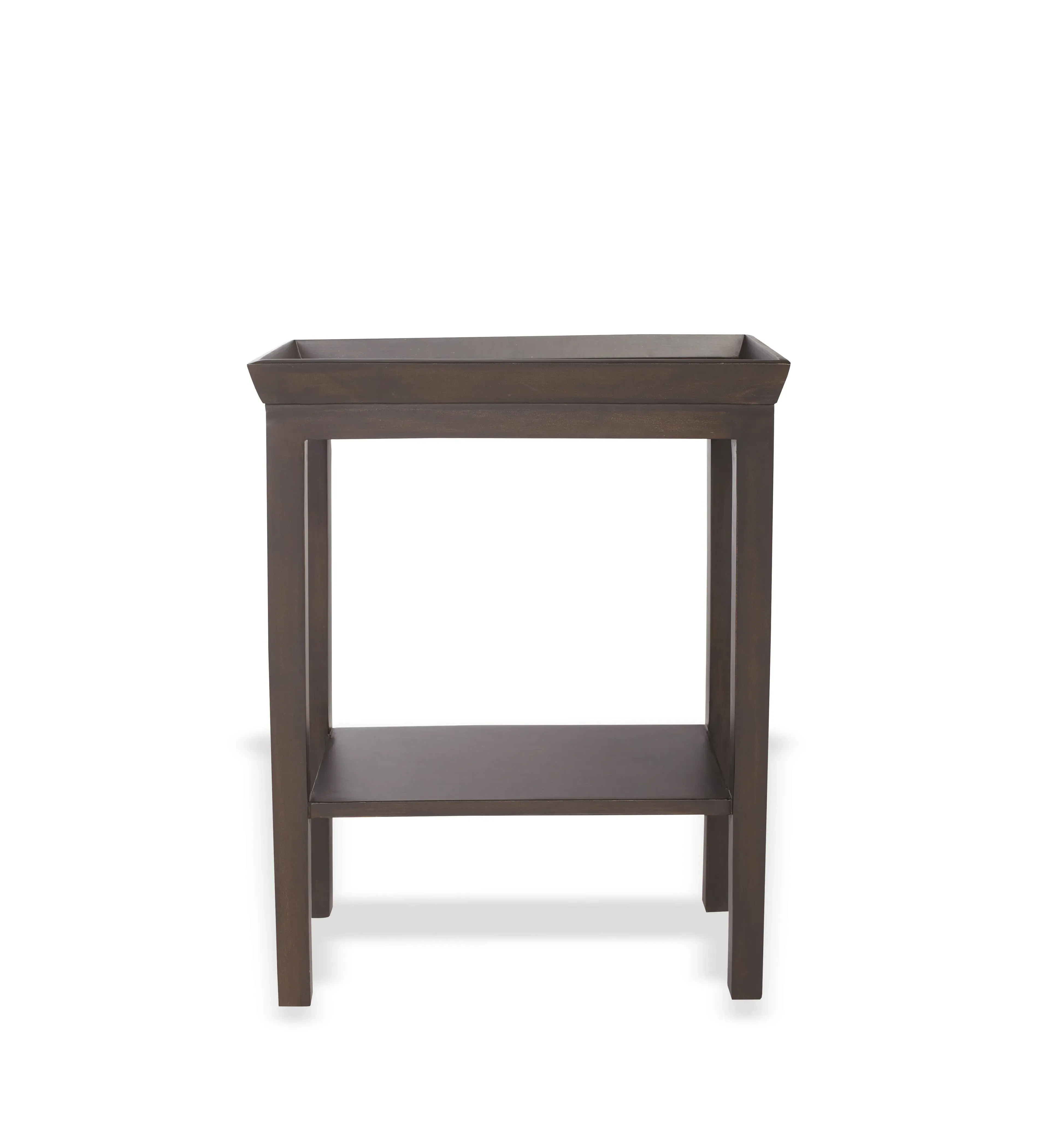 Narrow Side Table with Shelf - Brown, Wood image