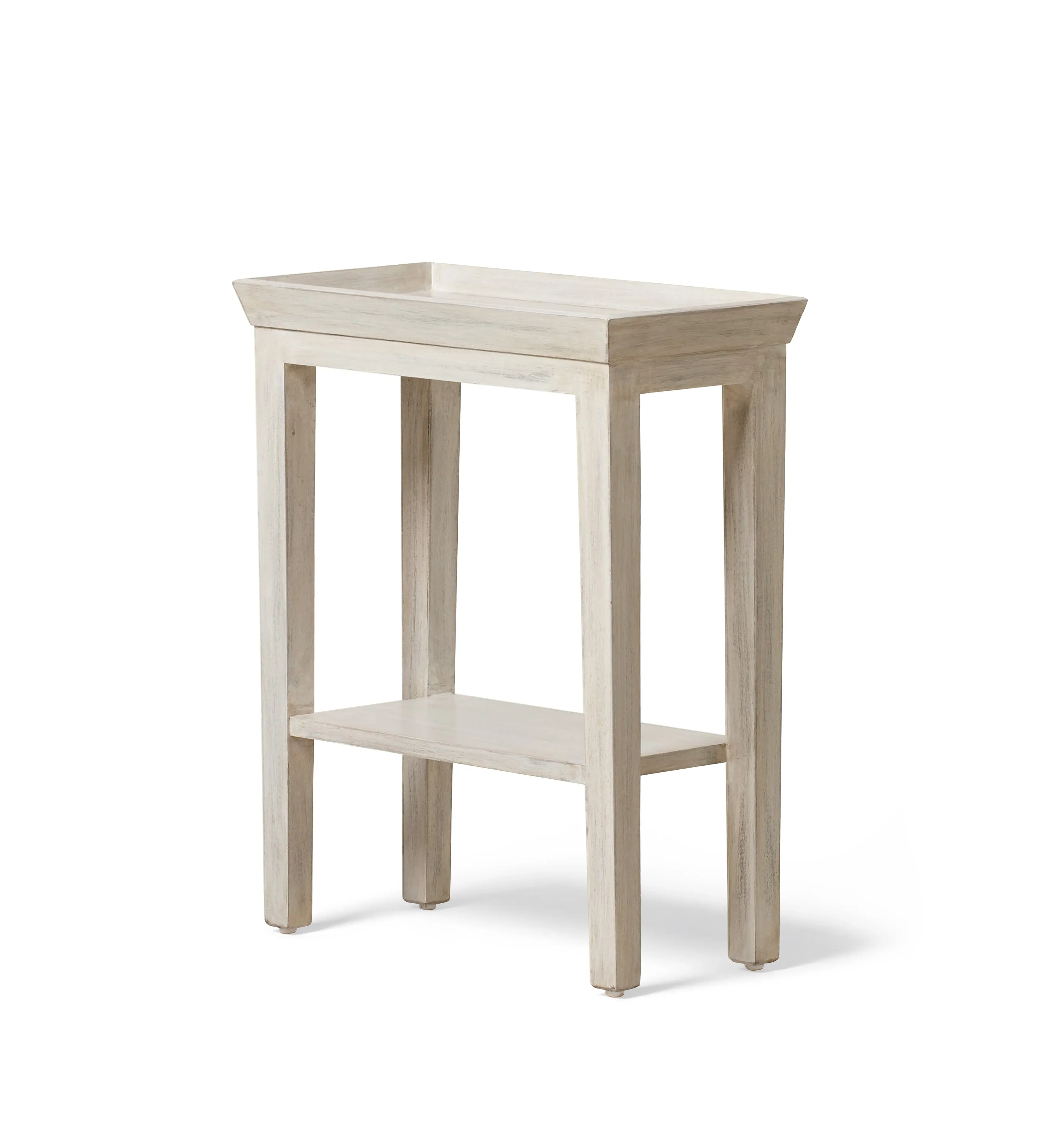 Narrow Side Table with Shelf - Grey, Wood