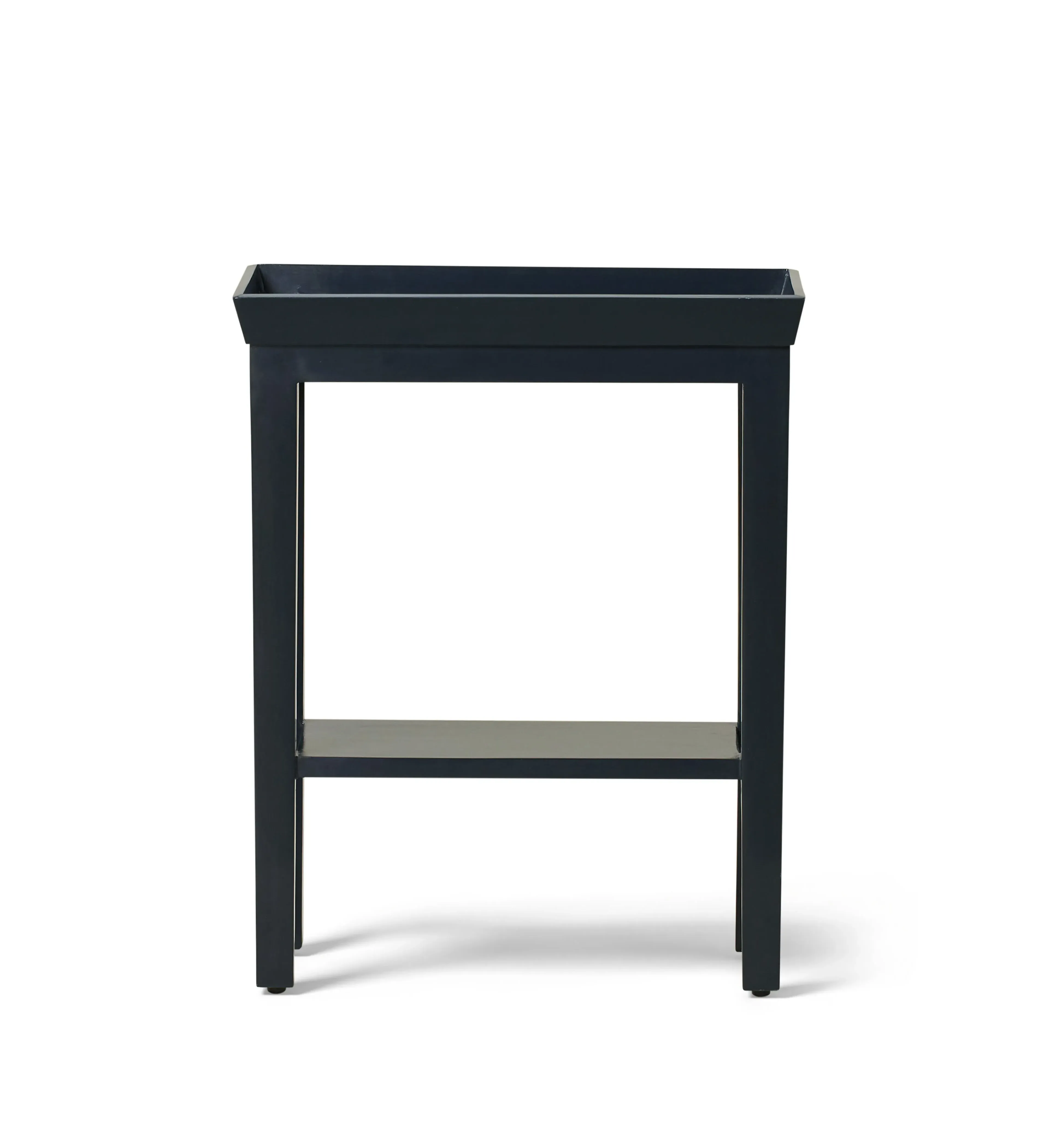 Narrow Side Table with Shelf - Petrol Blue
