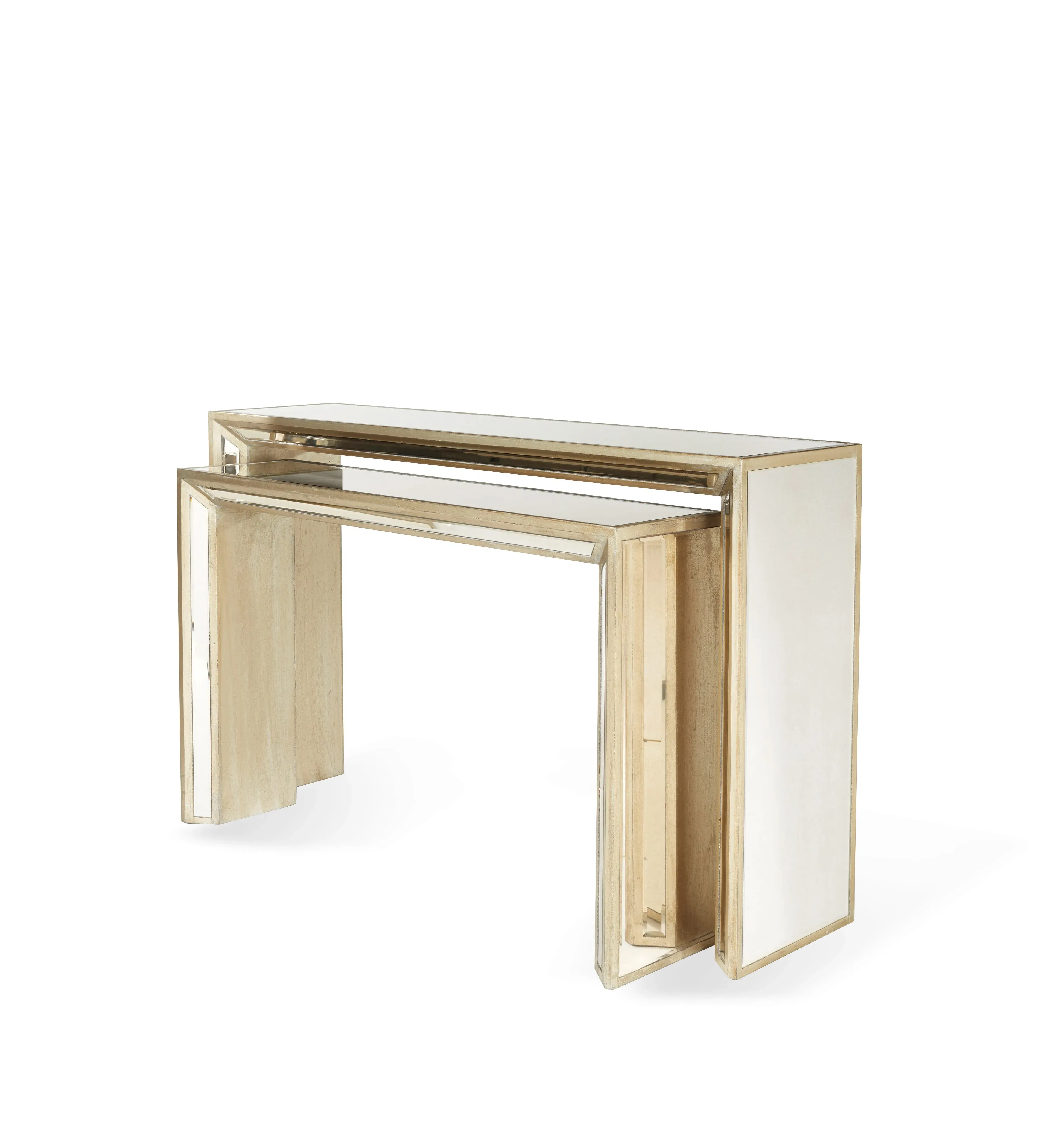 Nesting Console Tables - Antique Bronze, Mirror