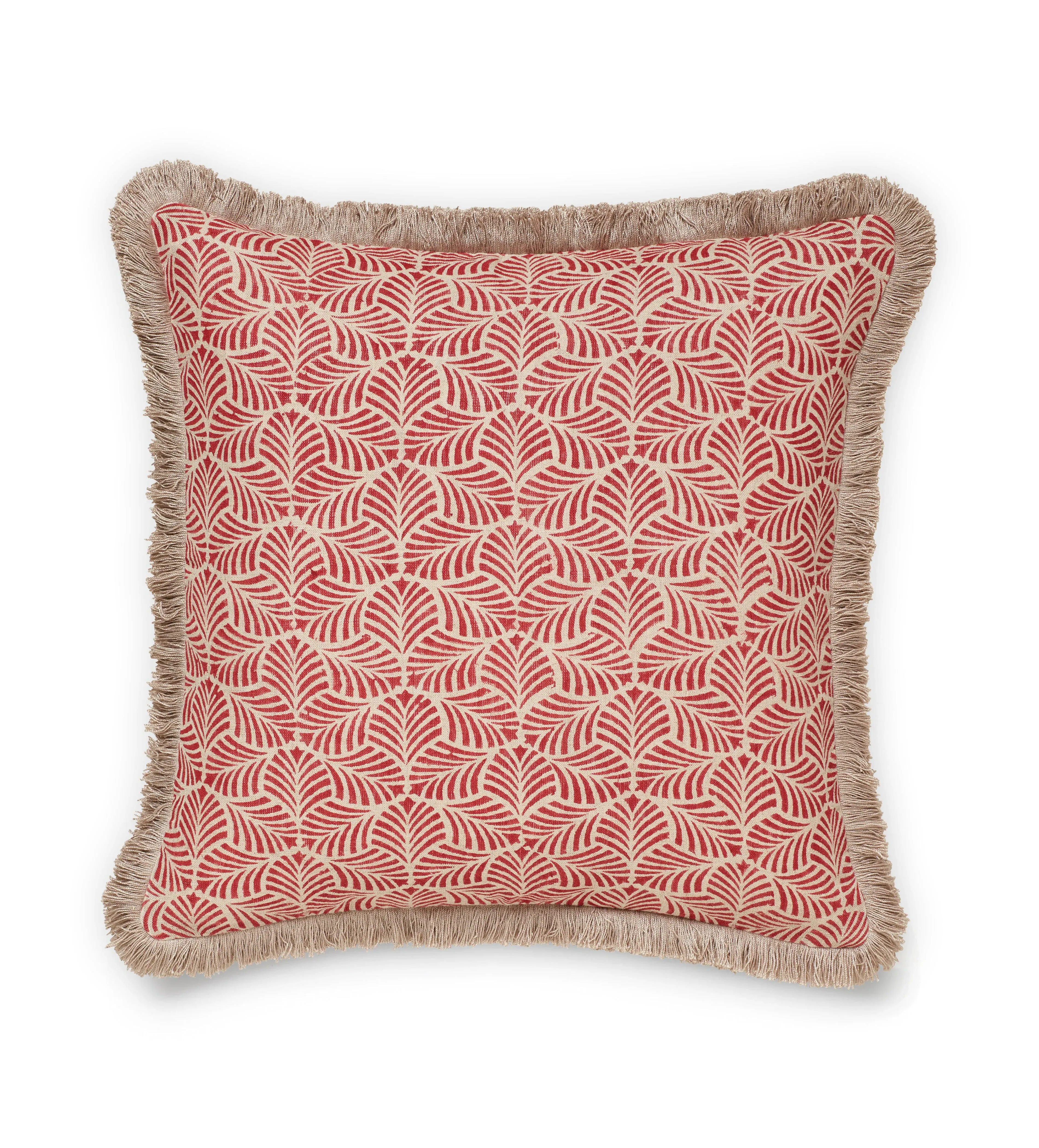 Nostell Leaves Cushion Cover - Red Madder image