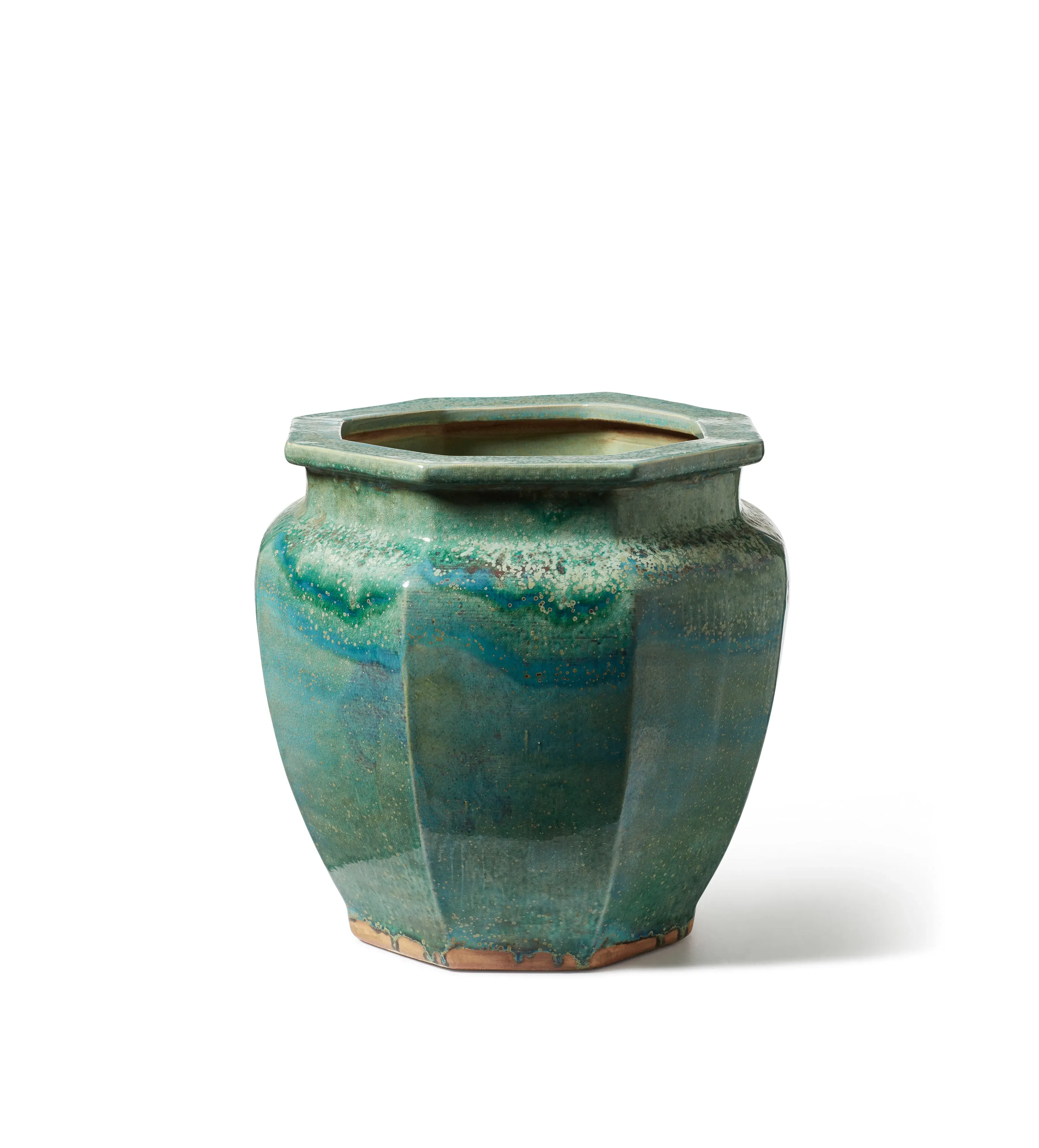 Octagonal Planter - Antique Green, Ceramic image
